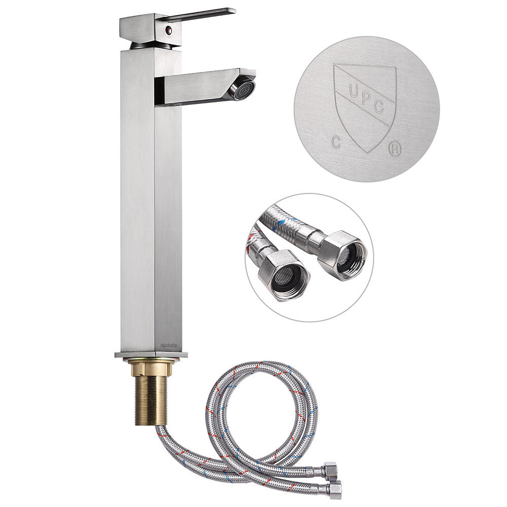 Aquaterior Modern Square Bathroom Vessel Sink Faucet - 12