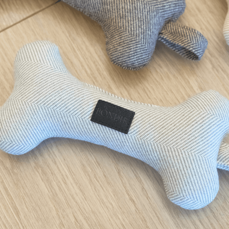 Durable Frosty Jade Tweed Squeaky Bone Dog Toy - Chew-Resistant Pet Chew Toy for Small & Medium Dogs - Perfect for Indoor Play, Training & Teething Relief