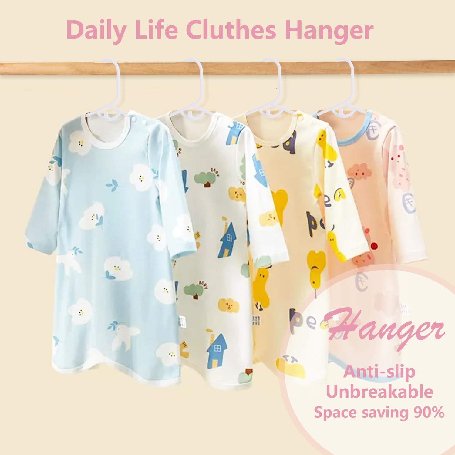 100 Pack Kids Plastic Hangers - 11.5 Inch White Children's Clothes Hangers for Baby & Toddler Wardrobe Organization - Perfect for Nursery, Closet Storage and Kids Room Decor
