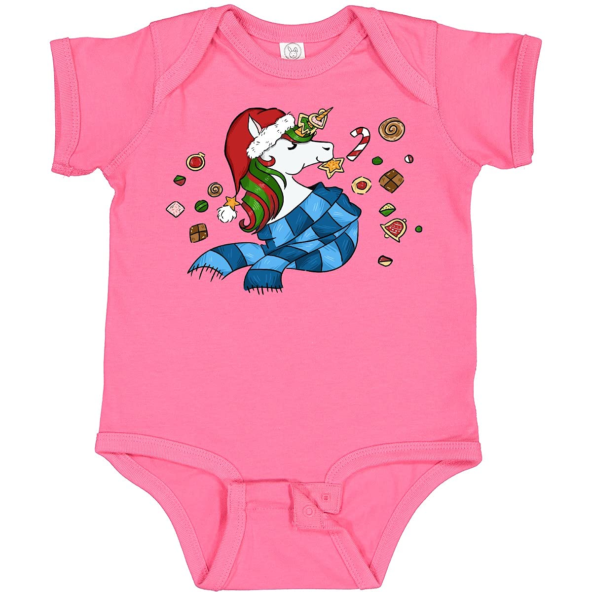 Cute Christmas Unicorn Baby Bodysuit for Holiday Gifting