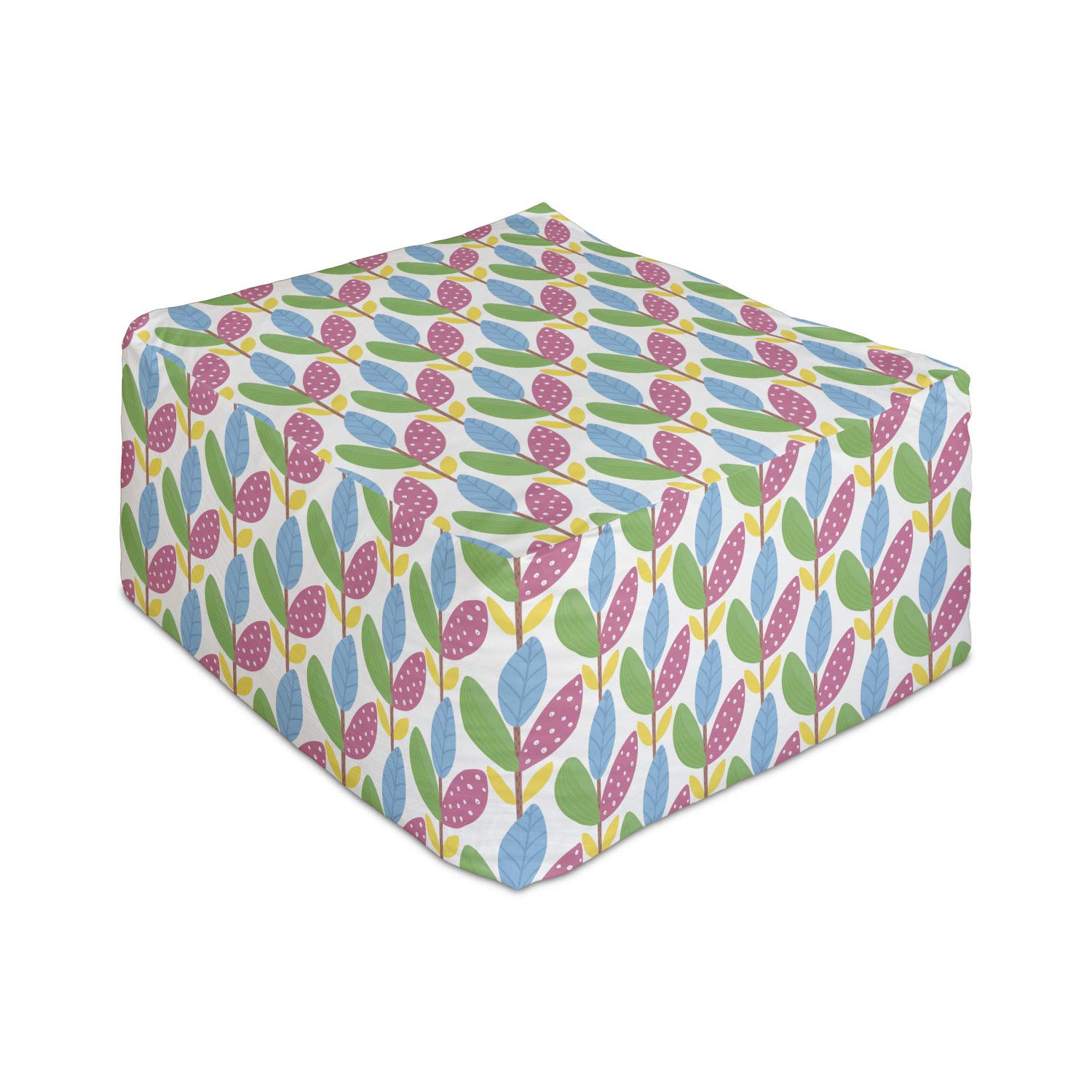 Ambesonne Leaves Rectangle Pouf Ottoman - 25