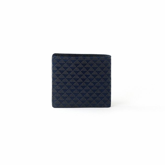 Premium Japanese Deerskin Leather Wallet with Urushi Lacquer - Handcrafted Scale Pattern in Iron Blue - Authentic Made in Japan - Perfect for Everyday Use & Luxury Gifts