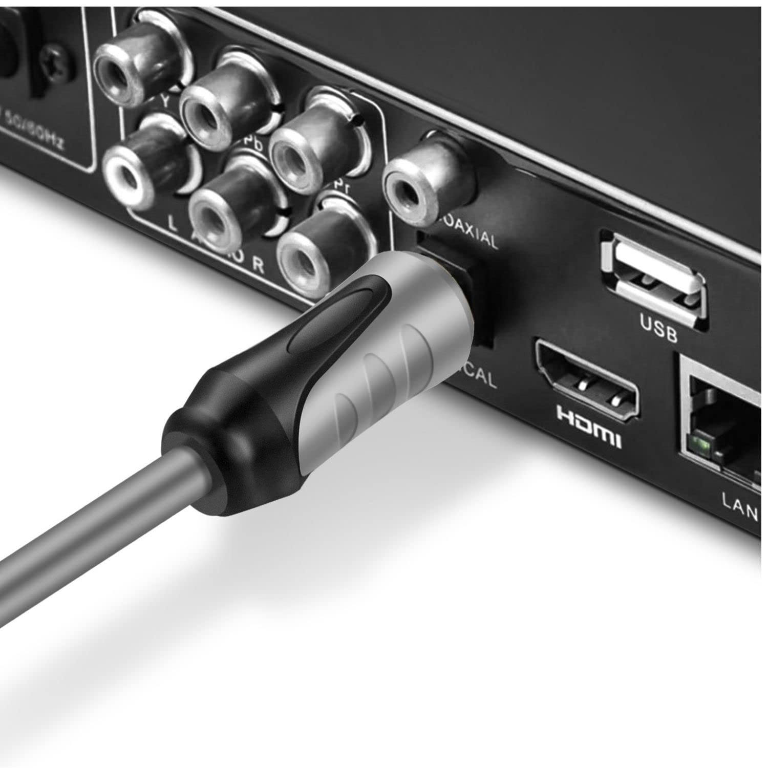 Premium TOSLINK Digital Optical Audio Cable 3ft - Gold-Plated Connector & Fiber Optic for Hi-Fi Sound, Compatible with Soundbars, TVs, Gaming Consoles & Home Theater Systems - Perfect for Immersive Audio Experience