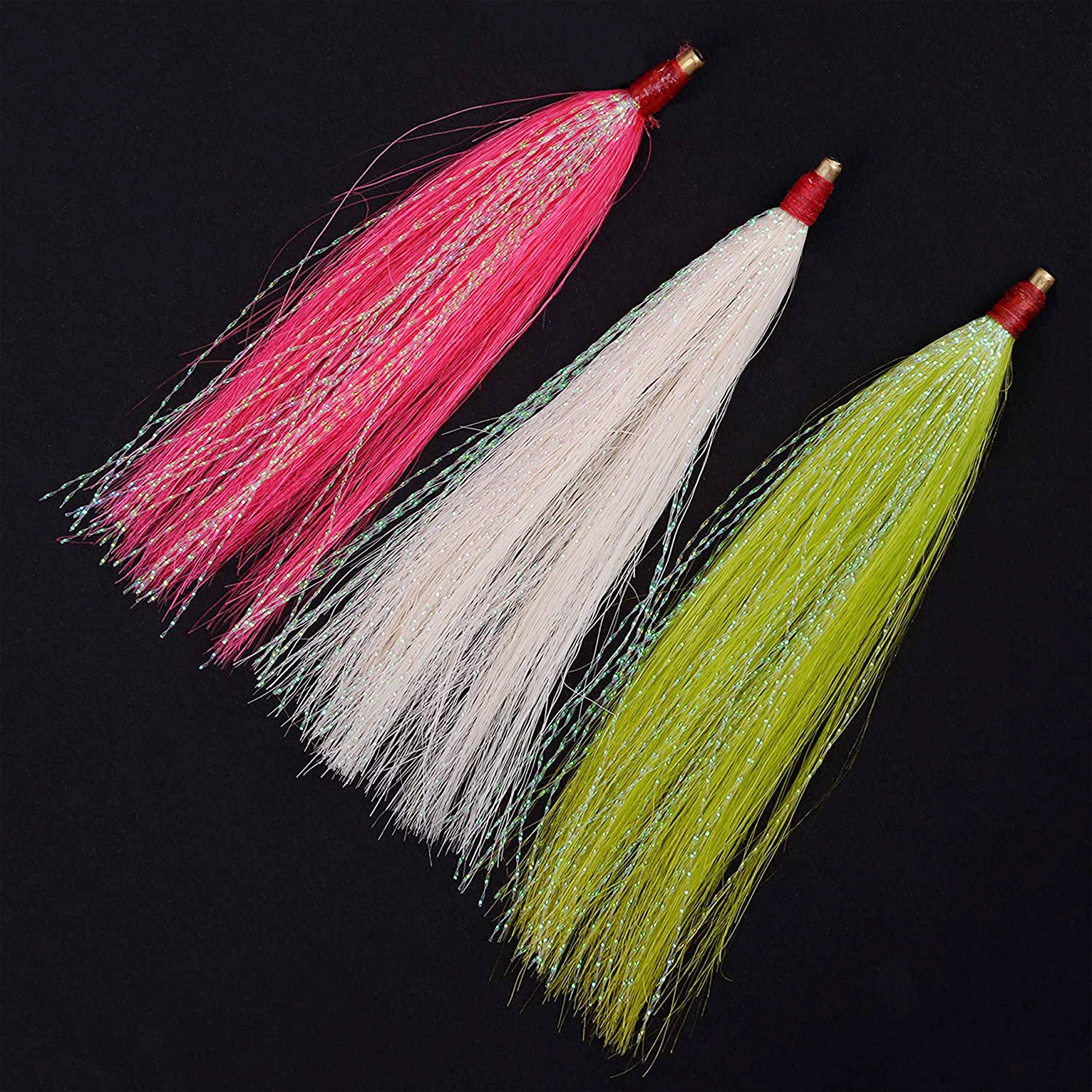 Bucktail Fishing Lures 10pcs - Saltwater Cod Teaser Kit for Surf Casting