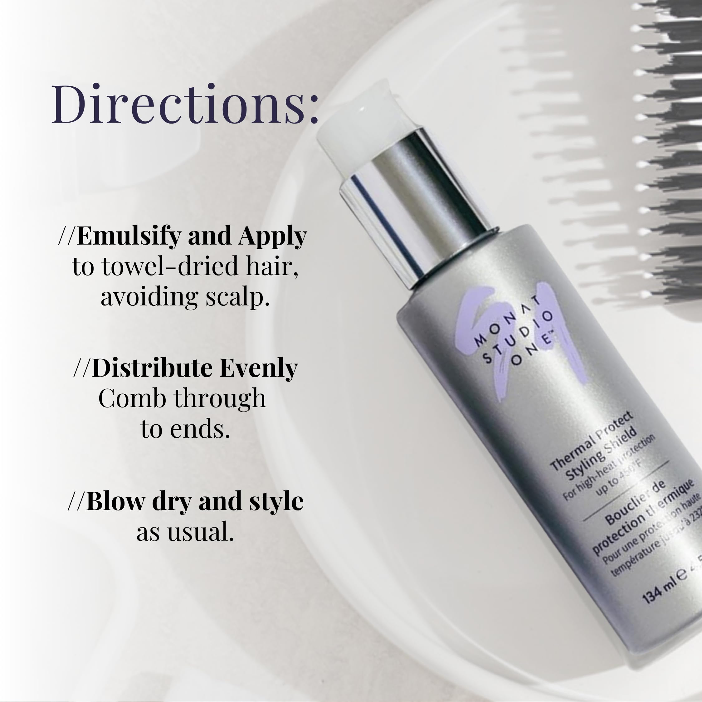 MONAT Studio One Thermal Protect Styling Shield - Heat Protectant Spray for Hair Styling, Straightening & Blow Drying - 134ml/4.5oz - Prevents Heat Damage from Flat Irons & Hair Dryers - Perfect for Daily Styling & Salon Use