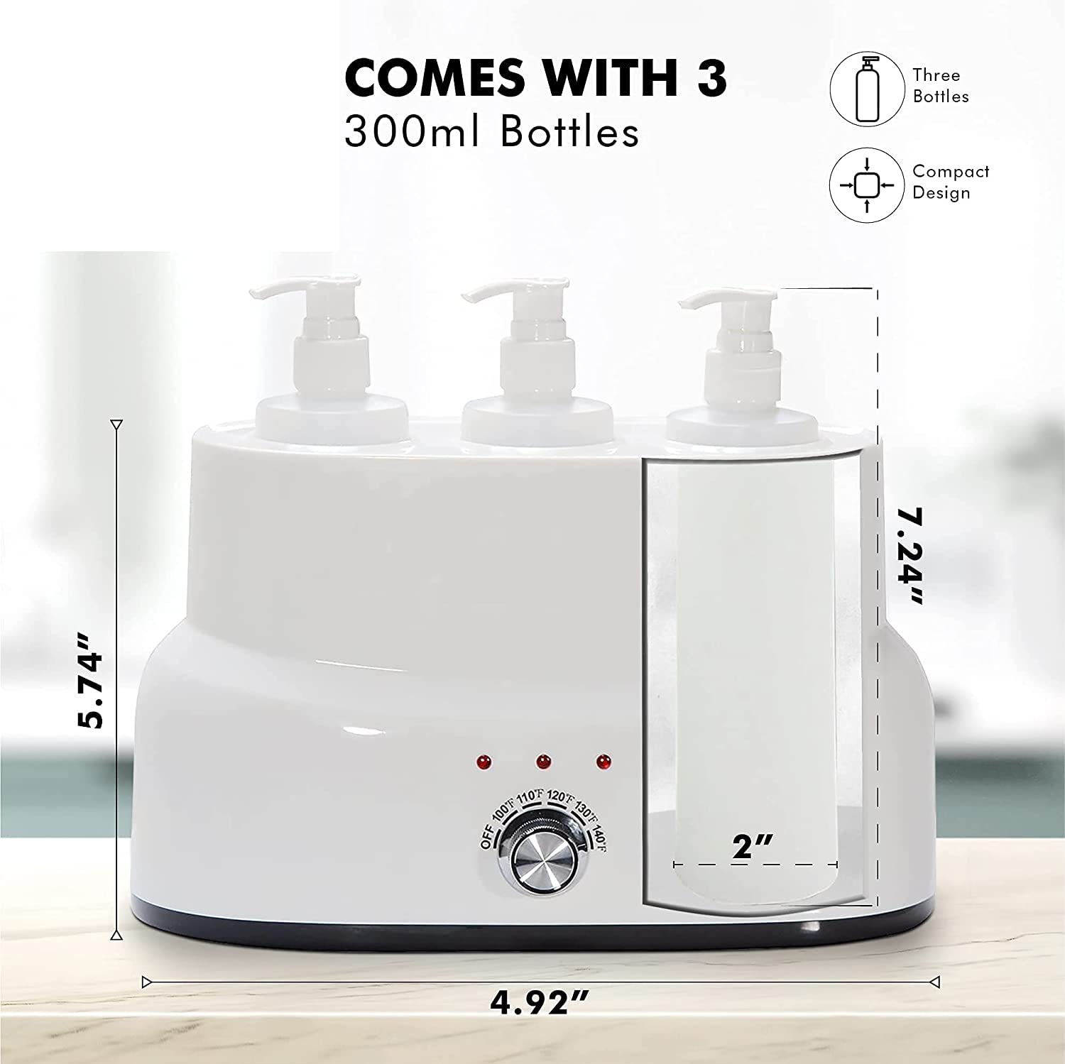 Electric Massage Oil & Lotion Warmer - 3 Bottle Beauty Salon SPA Heater for Body Therapy, Relaxation & Skin Care | Perfect for Professional Massage, Home Spa & Wellness Treatments