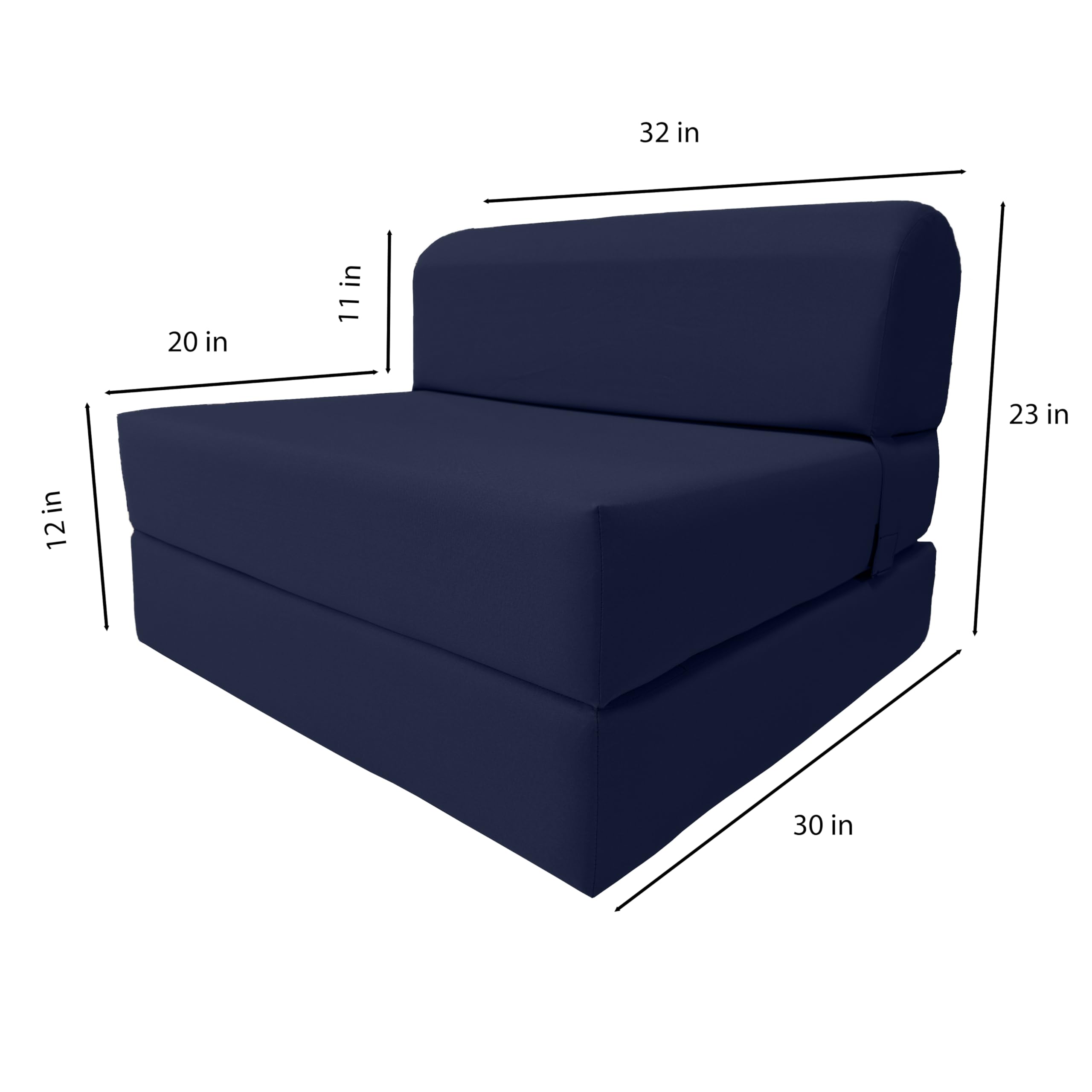 D&D Futon Sleeper Chair - Convertible Folding Bed & Sofa for Small Spaces, Guest Room, Studio Apartment - High Density Foam Mattress (70