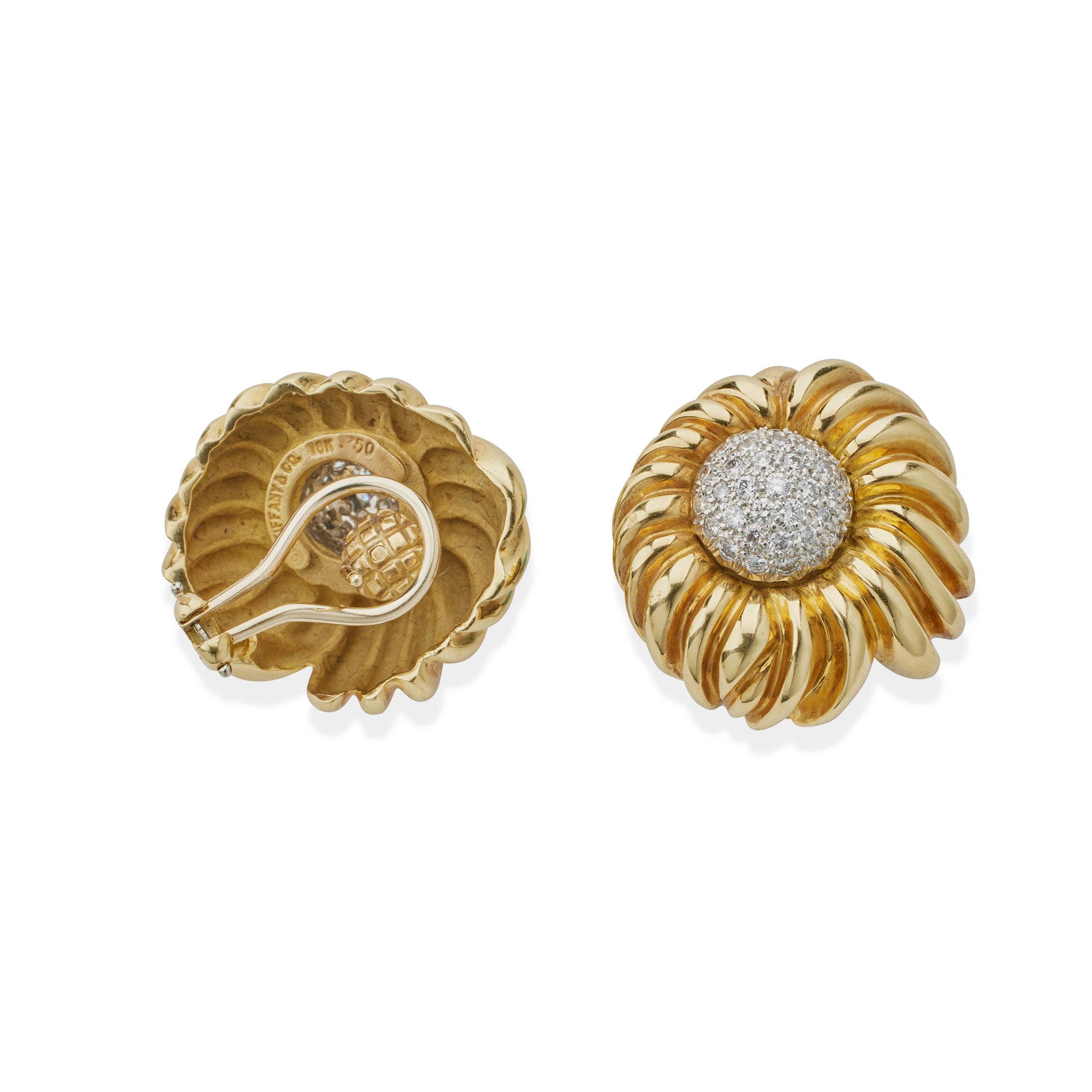 Tiffany & Co. Diamond Flower Clip Earrings - 18K Gold Luxury Jewelry for Women | Perfect for Weddings, Parties & Special Occasions