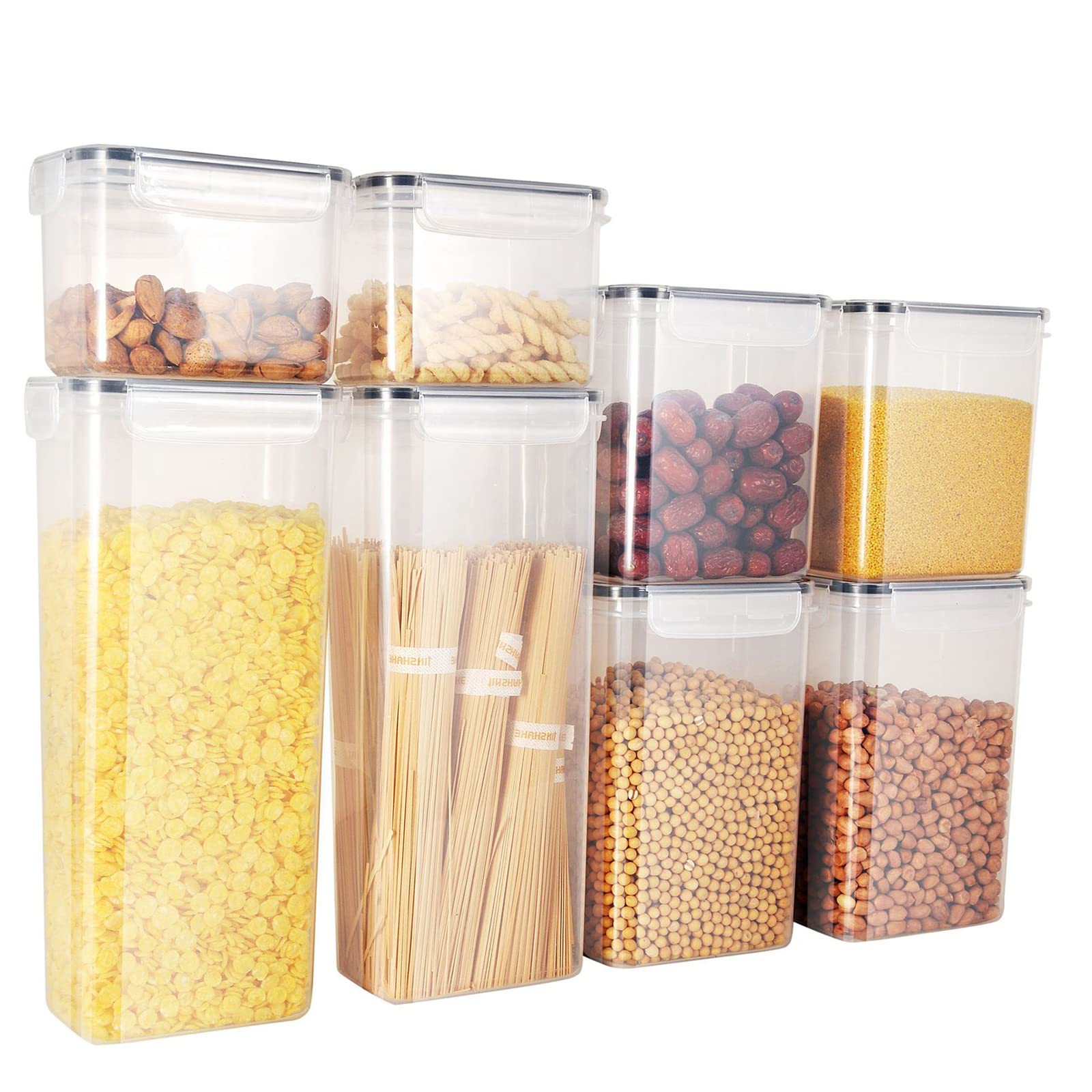 8-Piece Airtight Food Storage Containers Set - BPA-Free for Cereal, Sugar & Pantry Organization - Perfect for Kitchen Storage