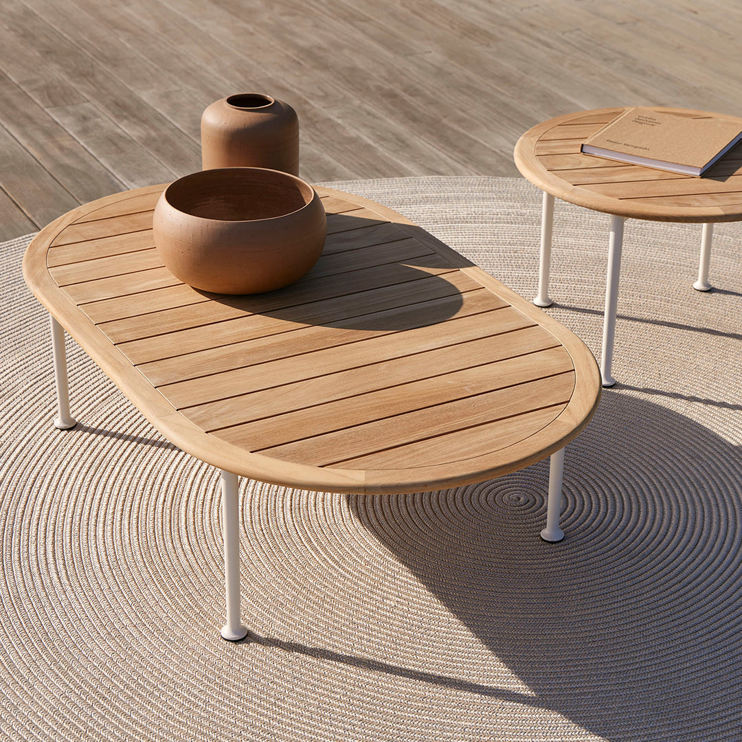 Curio Outdoor Coffee Table - Round Weather-Resistant Patio Furniture for Garden, Deck, and Poolside Relaxation