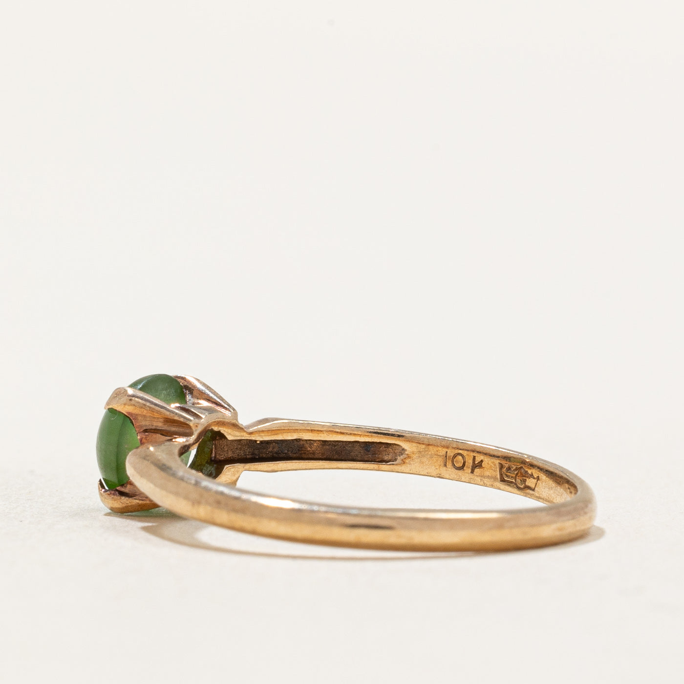 Natural Round Cabochon Nephrite Jade Ring - 0.75ct Genuine Jade Stone - Size 6.75 - Elegant Handmade Jewelry for Women - Perfect for Weddings, Anniversaries & Special Occasions