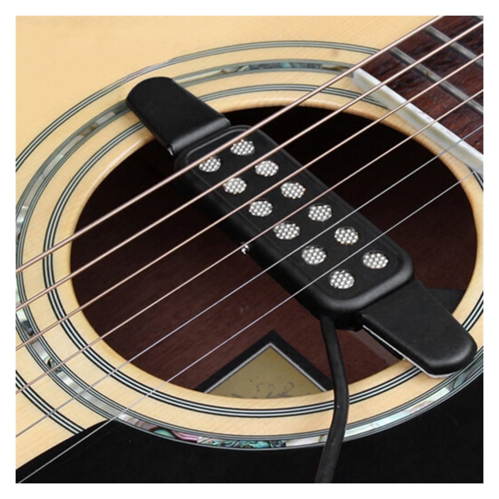 Acoustic Guitar Pickup - 12-Hole Clip-On Microphone with Wire Amplifier for Electric & Acoustic Guitars | Perfect for Live Performances & Studio Recording