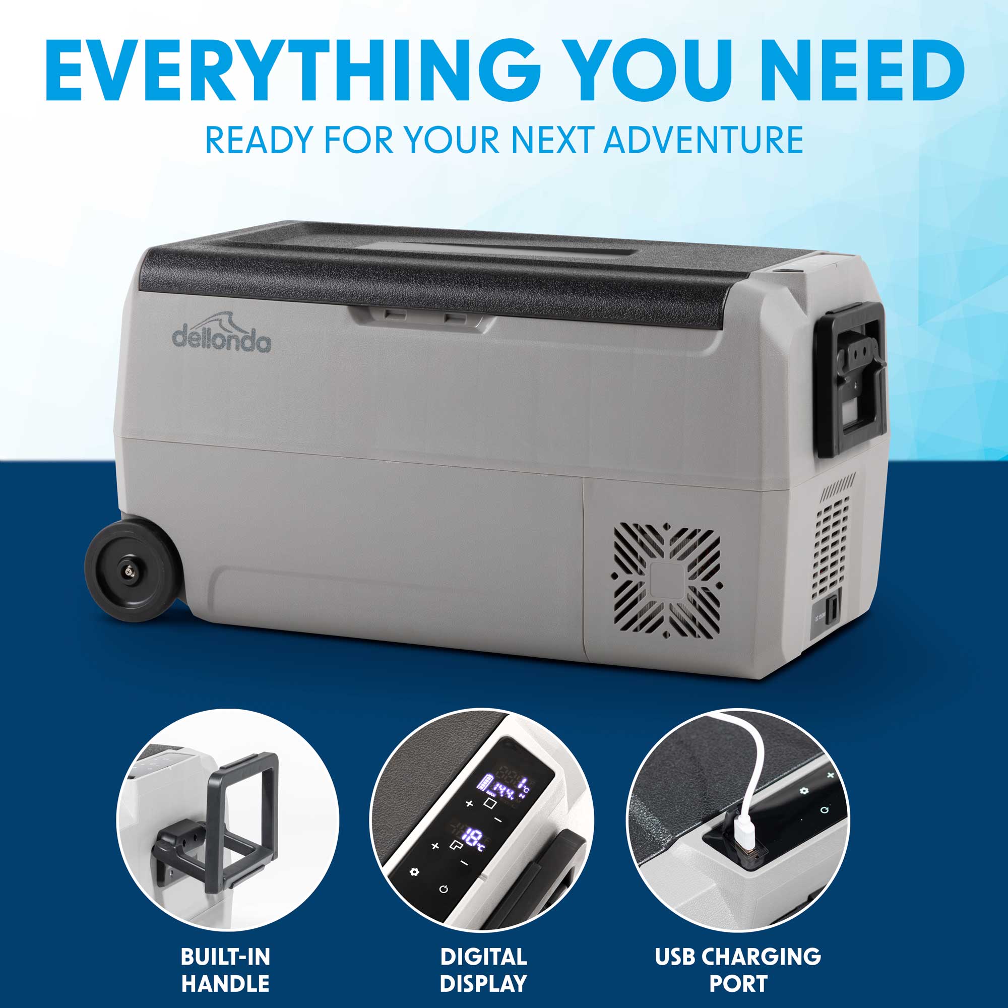 36L Portable Car Fridge Freezer - 12V/24V Dual Zone Compressor Cooler for Road Trips, Camping & Outdoor Adventures - DL13 Model