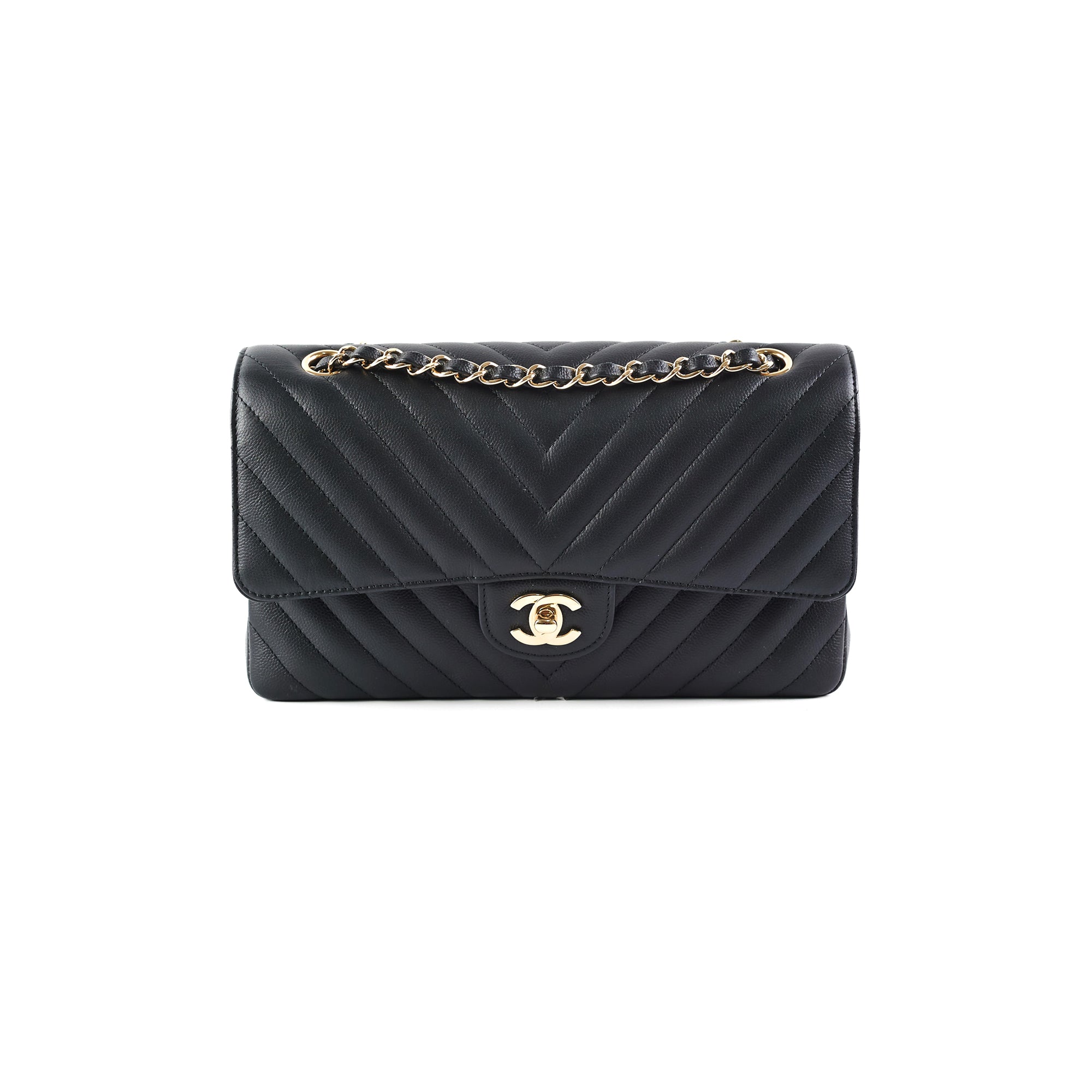 Chanel Medium Classic Flap Chevron Quilted Leather Shoulder Bag - Luxury Designer Handbag for Women | Perfect for Work, Evening Events & Special Occasions