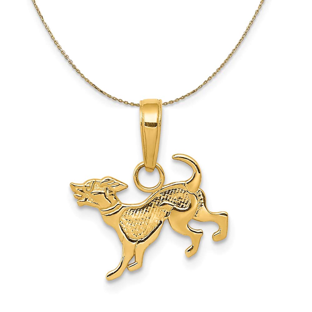 14k Yellow Gold Small Dog Necklace - Perfect for Pet Lovers