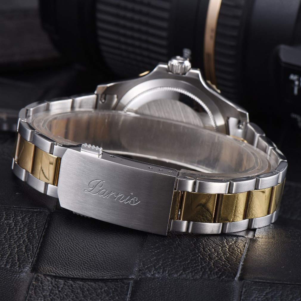 Parnis Business Series Luminous Men's Watch - Sapphire Crystal, Stainless Steel Band, Classic Retro Automatic Self-Winding Mechanical Watch for Business & Casual Wear (P5)