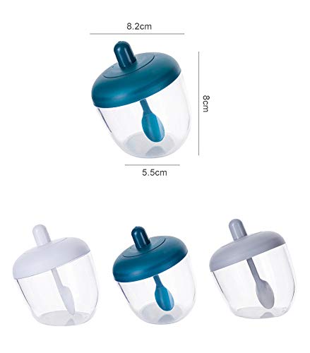 Airtight Condiment Container Set - Spice Jars with Spoon for Sugar, Salt, Coffee & Seasonings | Perfect for Kitchen, Pantry & Coffee Station Organization