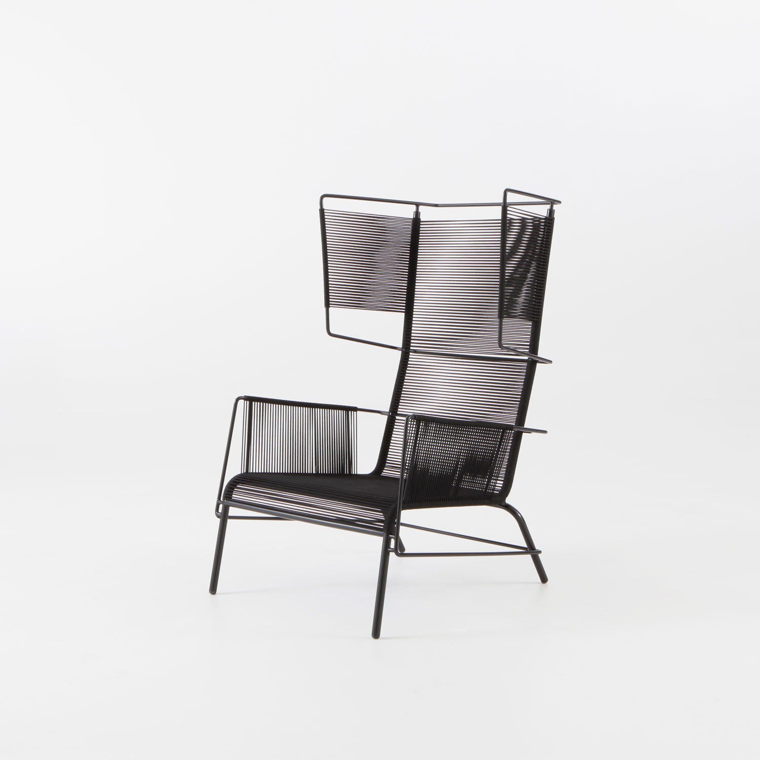 Fifty Modern Armchair in Black - Indoor & Outdoor Use - Perfect for Patio, Garden, and Living Room