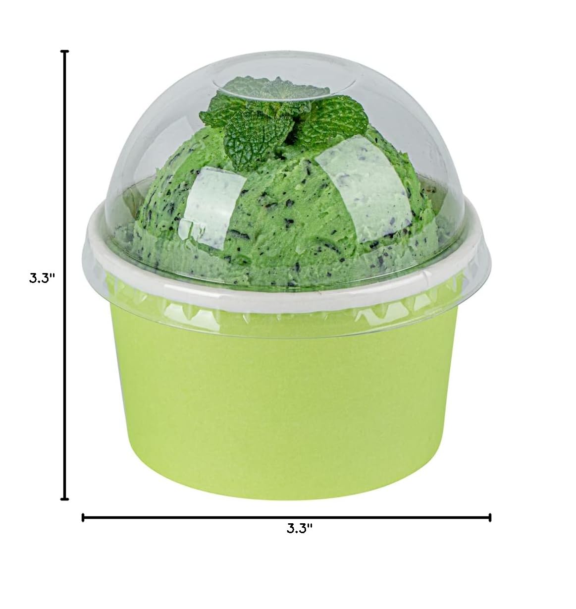 50 Pack Clear Plastic Dome Lids for 5oz Coppetta To-Go Cups - Disposable Dessert Cup Lids - Perfect for Ice Cream, Parfaits & Takeaway Desserts in Restaurants, Cafes & Bakeries