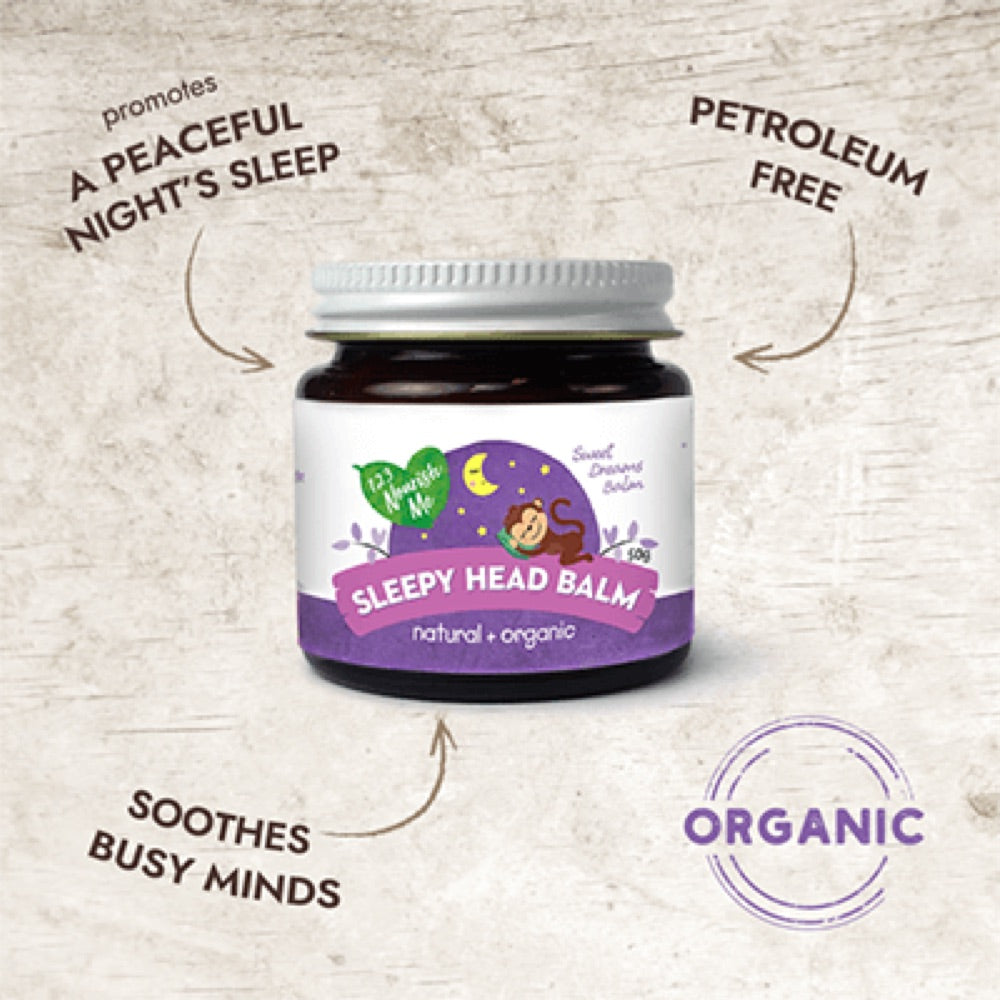 123 NOURISH ME Sleepy Head Balm 50g - Natural Sleep Aid & Relaxation Balm for Adults & Kids - Perfect for Bedtime, Travel & Stress Relief