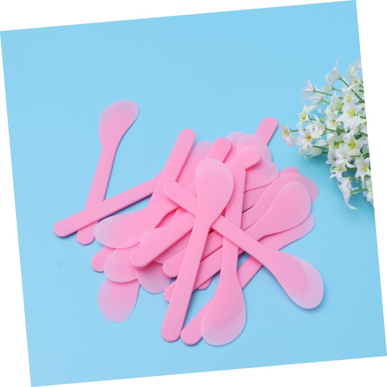 100pcs Pink Cosmetic Spatulas - Reusable Makeup Spatula Tools for Creams, Lotions & Skincare - Perfect for DIY Beauty, Salon & Home Use