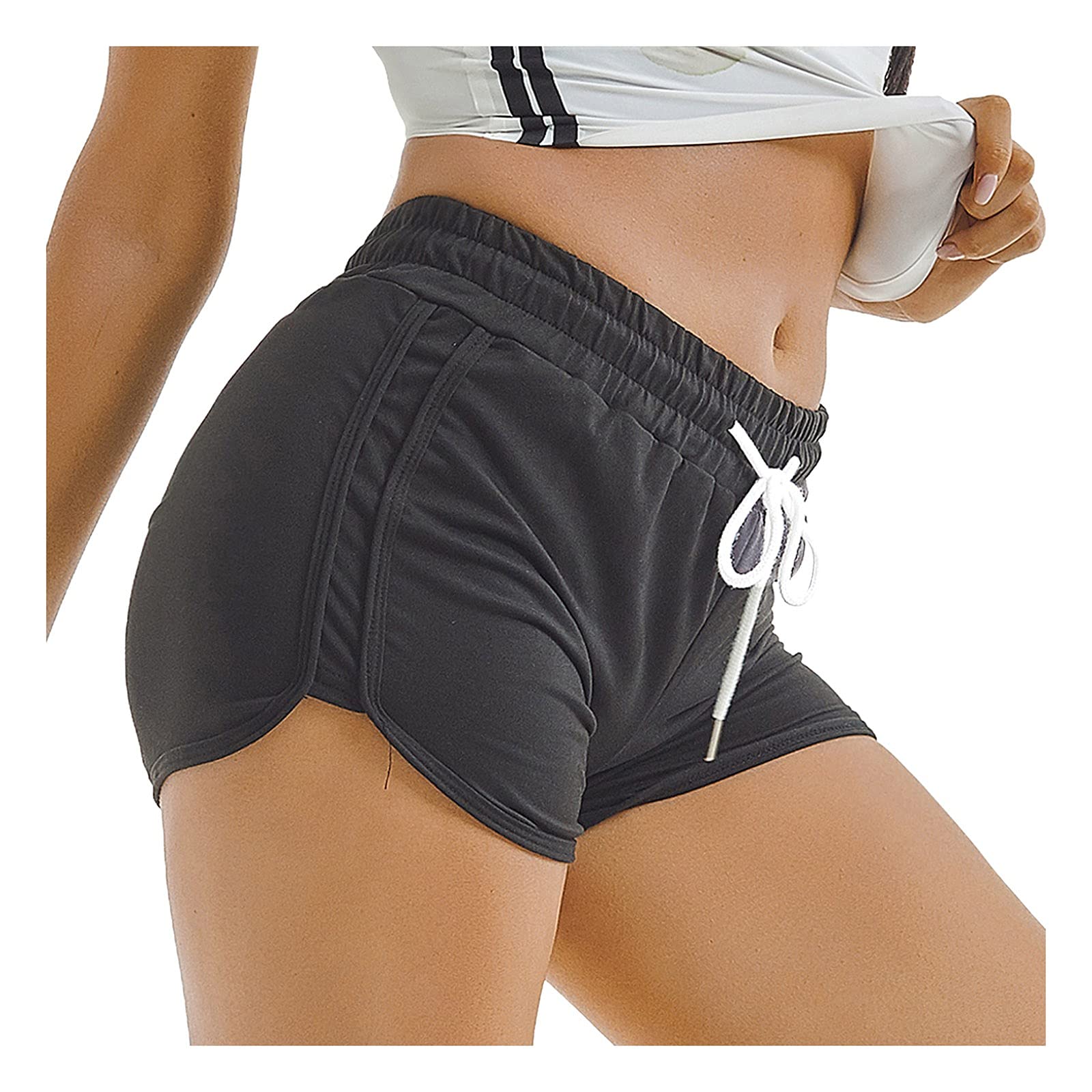 Kingsir Women's Summer Shorts - Ultra Stretch Running Yoga Fitness Shorts for Sports & Active Lifestyle - Perfect for Gym, Workout, Jogging and Casual Wear