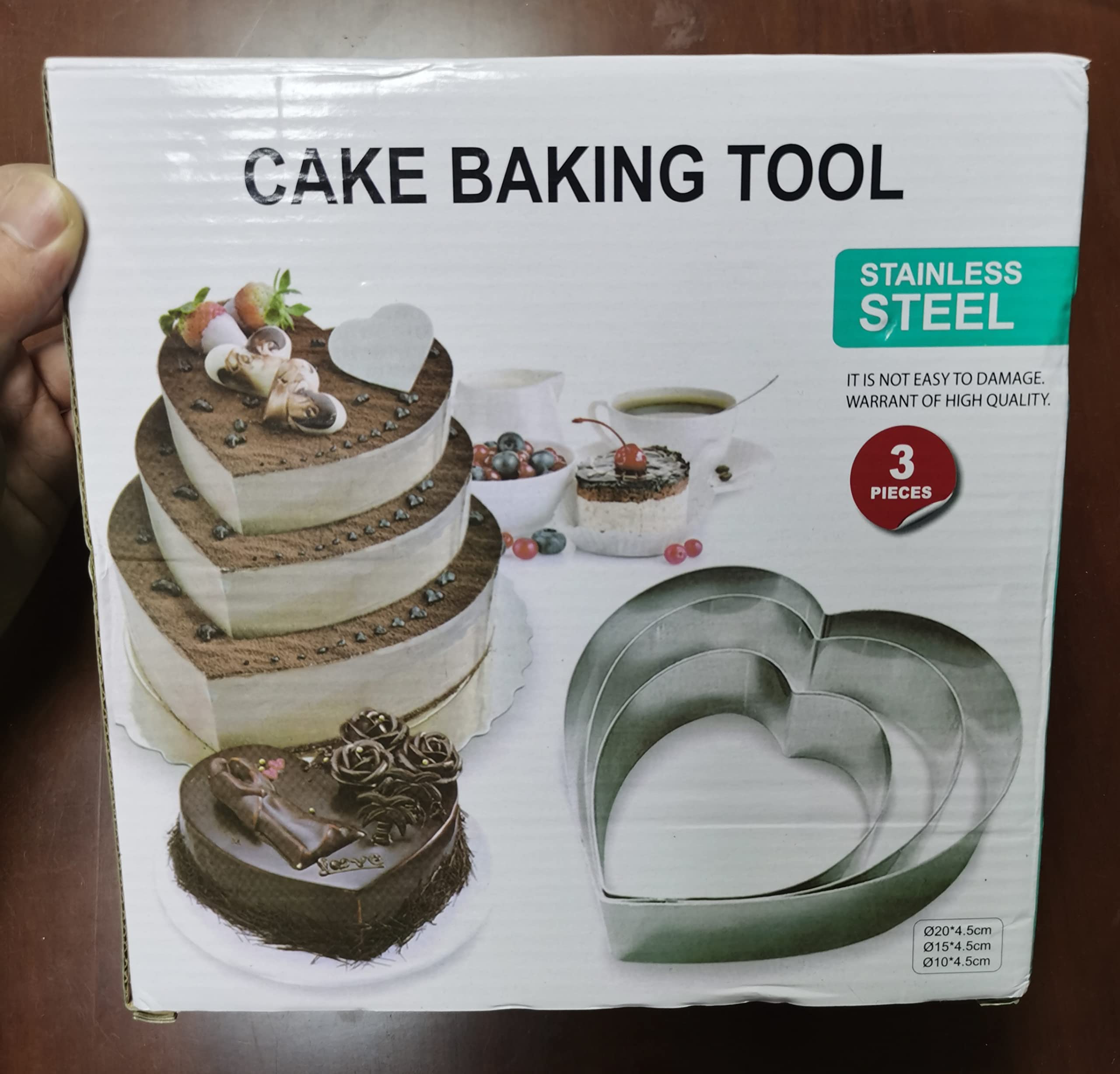 Siking Stainless Steel Heart Cake Ring Mold - 4/6/8 Inch Heart Shaped Cutter for Mousse, Cheese, Cookies, Salads & Onigiri - Perfect for Baking, Dessert Making & Food Presentation (11-2 Inch Height)