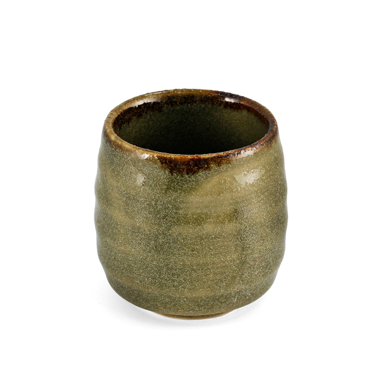 Premium Green Karatsu Yunomi Teacup - 5.8 fl oz (170ml) Japanese Ceramic Tea Cup - 2.8 inch Diameter - Handcrafted Traditional Tea Drinking Vessel - Perfect for Matcha, Sencha & Daily Tea Ceremonies