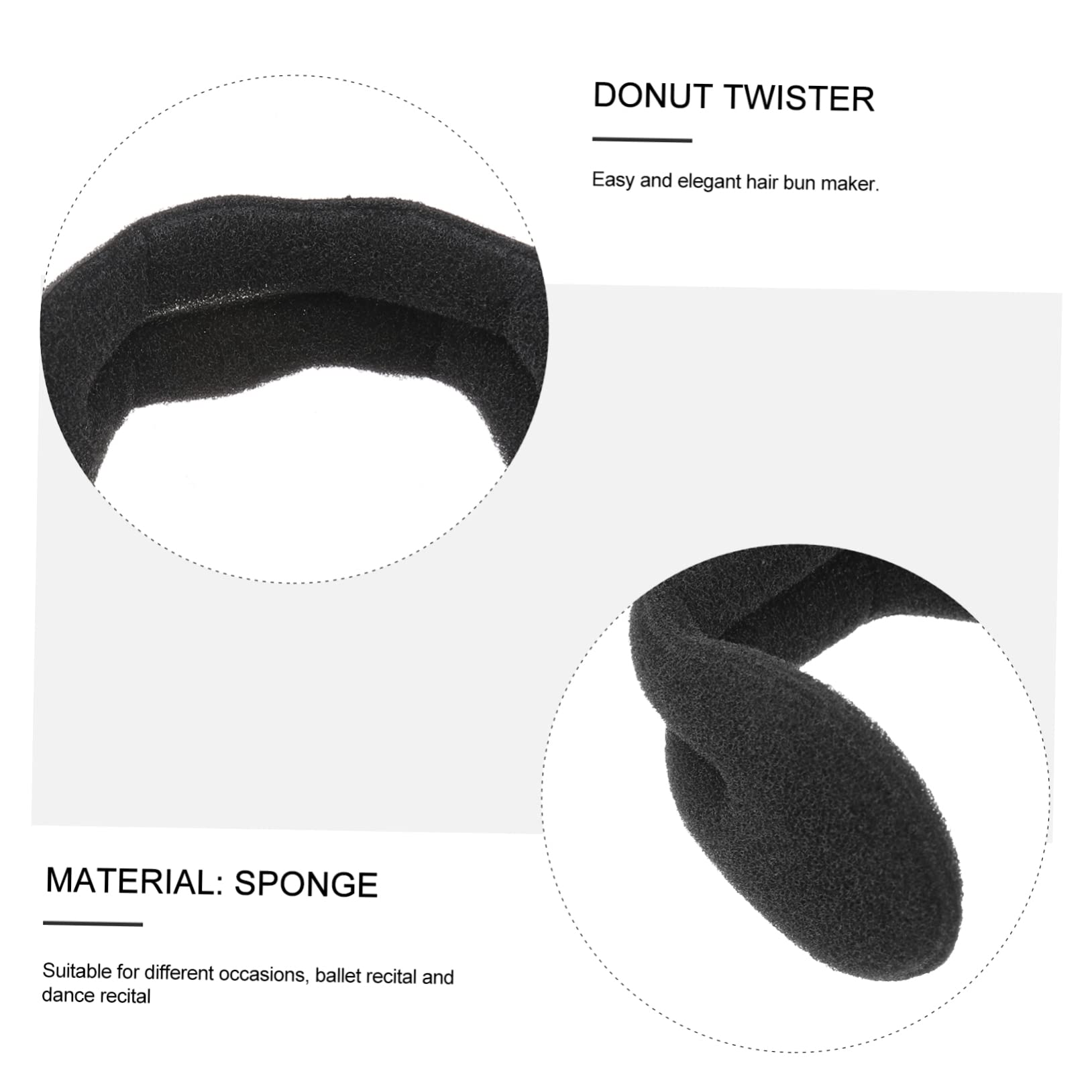 FRCOLOR 6-Piece Hair Bun Donut Set - Sponge Ponytail Bun Maker for Ballet, Dance, Recital & Updos - Perfect for Ballerinas, Performers & Everyday Hairstyles