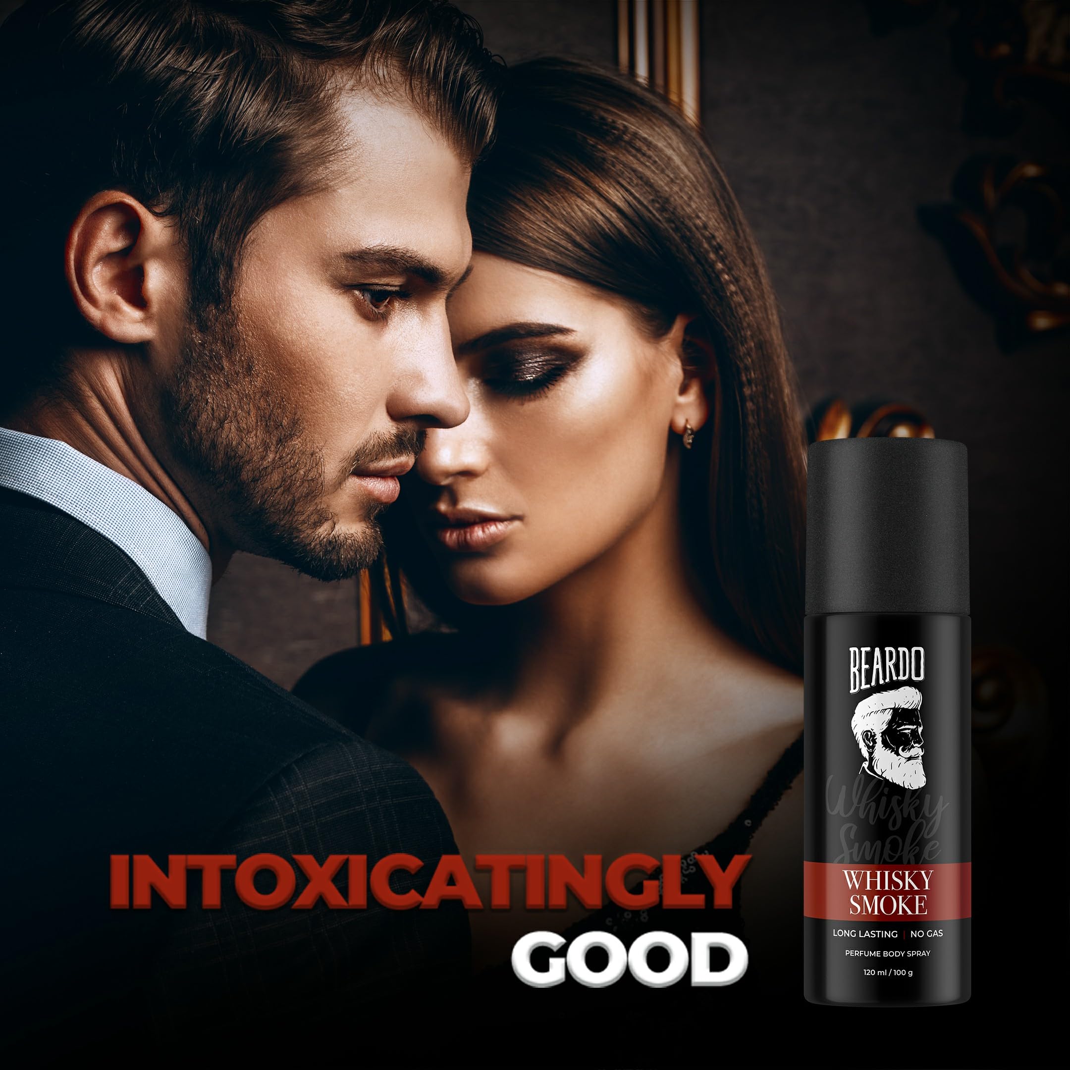 Beardo Whisky Smoke & Mafia Long Lasting Perfume Body Spray Combo for Men (2 Pack) | Alcohol-Free Deodorant | 24-Hour Fragrance | Cologne Gift Set for Brother & Friends | Perfect for Work, Gym & Night Out