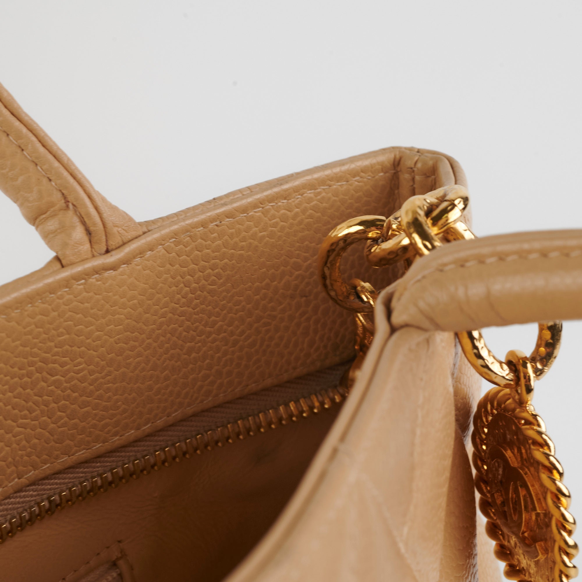 Chanel Caviar Leather Medallion Tote Bag in Beige - Luxury Designer Handbag for Women, Perfect for Work, Travel & Everyday Use