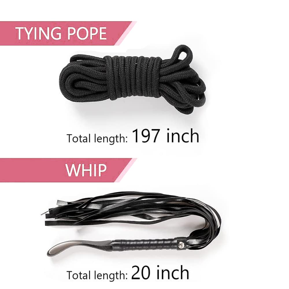 Premium BDSM Bondage Kit - Adjustable Handcuffs, Collar, Ankle Cuffs, Blindfold & Feather Tickler - 32-Piece Adult Toy Set for Couples (Pink) - Perfect for Spicing Up Bedroom Play & Role-Playing Scenarios