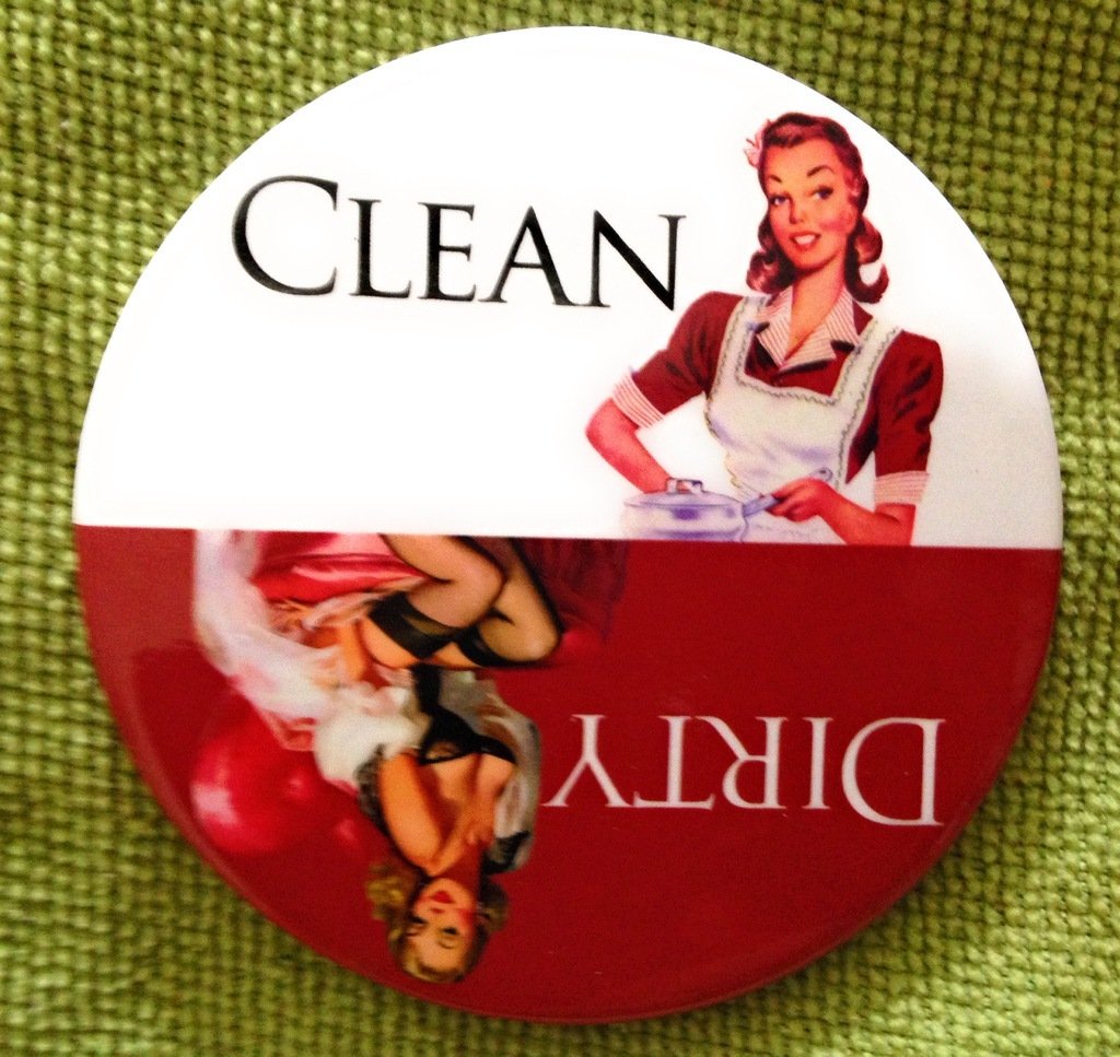 3.5” Dirty/Clean Dishwasher Magnet - Solves Common Kitchen Problems, Sticks to Any Surface (Red & White) - Perfect for Dishwasher Organization & Kitchen Reminders