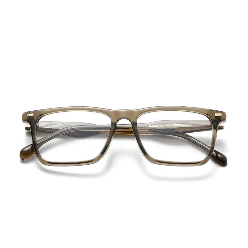 Aror Unisex Full Rim Square Brow Line Acetate Eyeglasses 94831 - Stylish & Durable Eyewear for Men & Women - Perfect for Work, Reading & Fashion Accessories