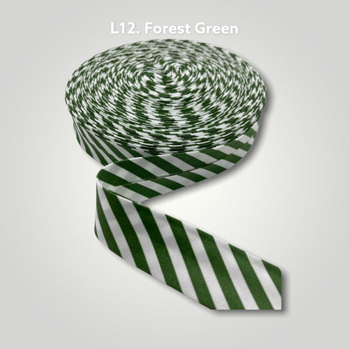 Premium Cotton Bias Binding Tape - 1 Inch (25mm) Wide, Forest Green Stripe - Perfect for Quilting, Sewing & DIY Crafts