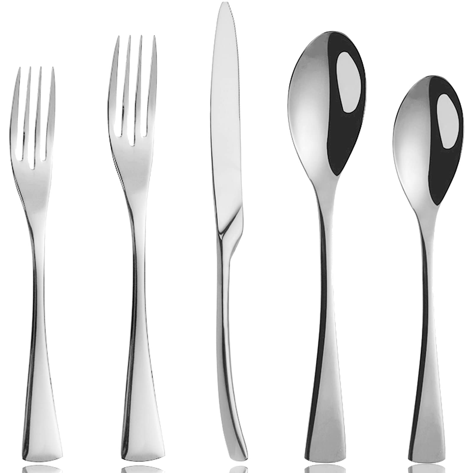 Premium 18/10 Stainless Steel Silverware Set for 4 - 20-Piece Flatware Cutlery Set with Knives, Forks & Spoons - Dishwasher Safe & Rustproof - Elegant Dining for Restaurants, Weddings & Everyday Use