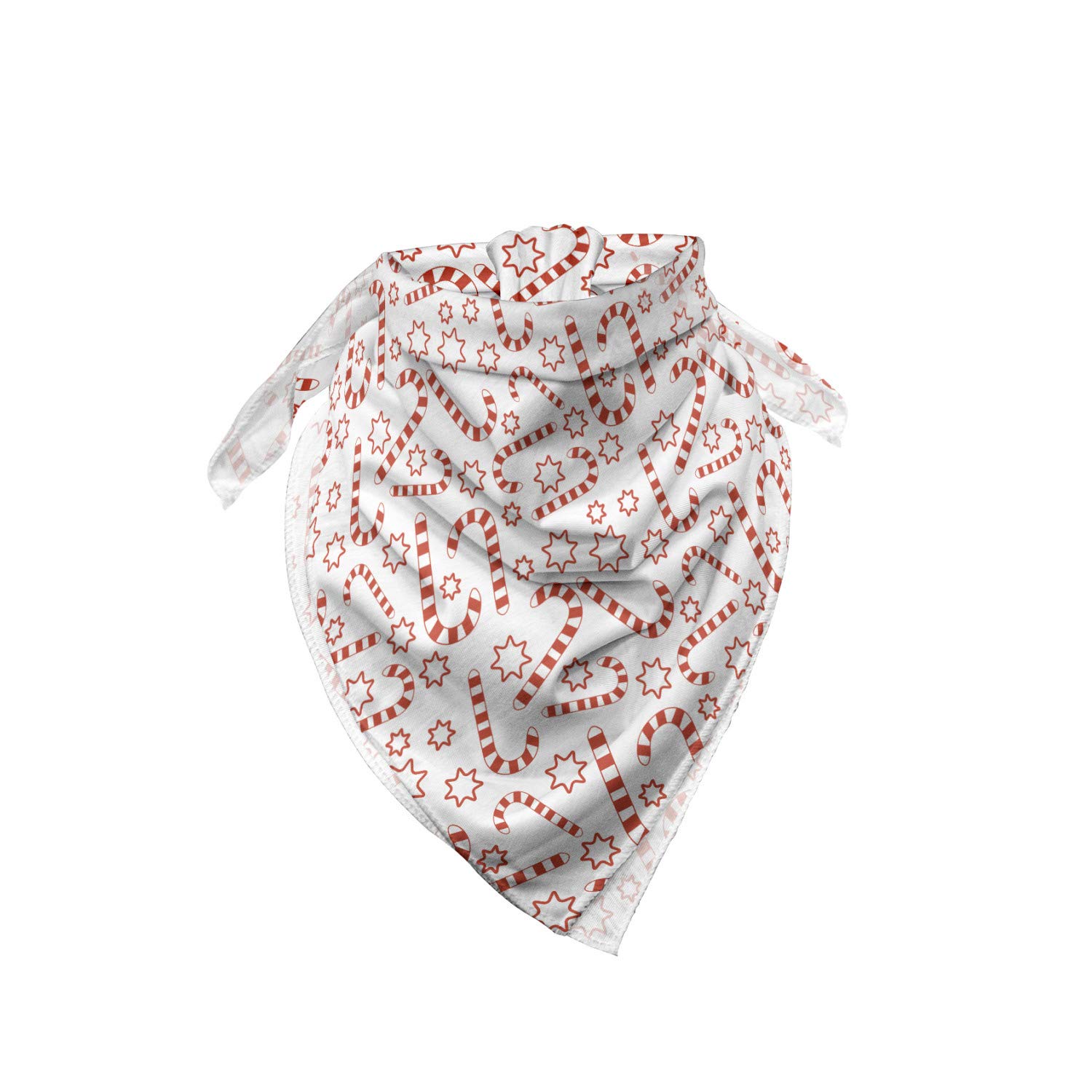 Ambesonne Candy Cane Bandana - Christmas Themed Star Pattern Unisex Head & Neck Scarf for Holiday Parties & Festive Outfits