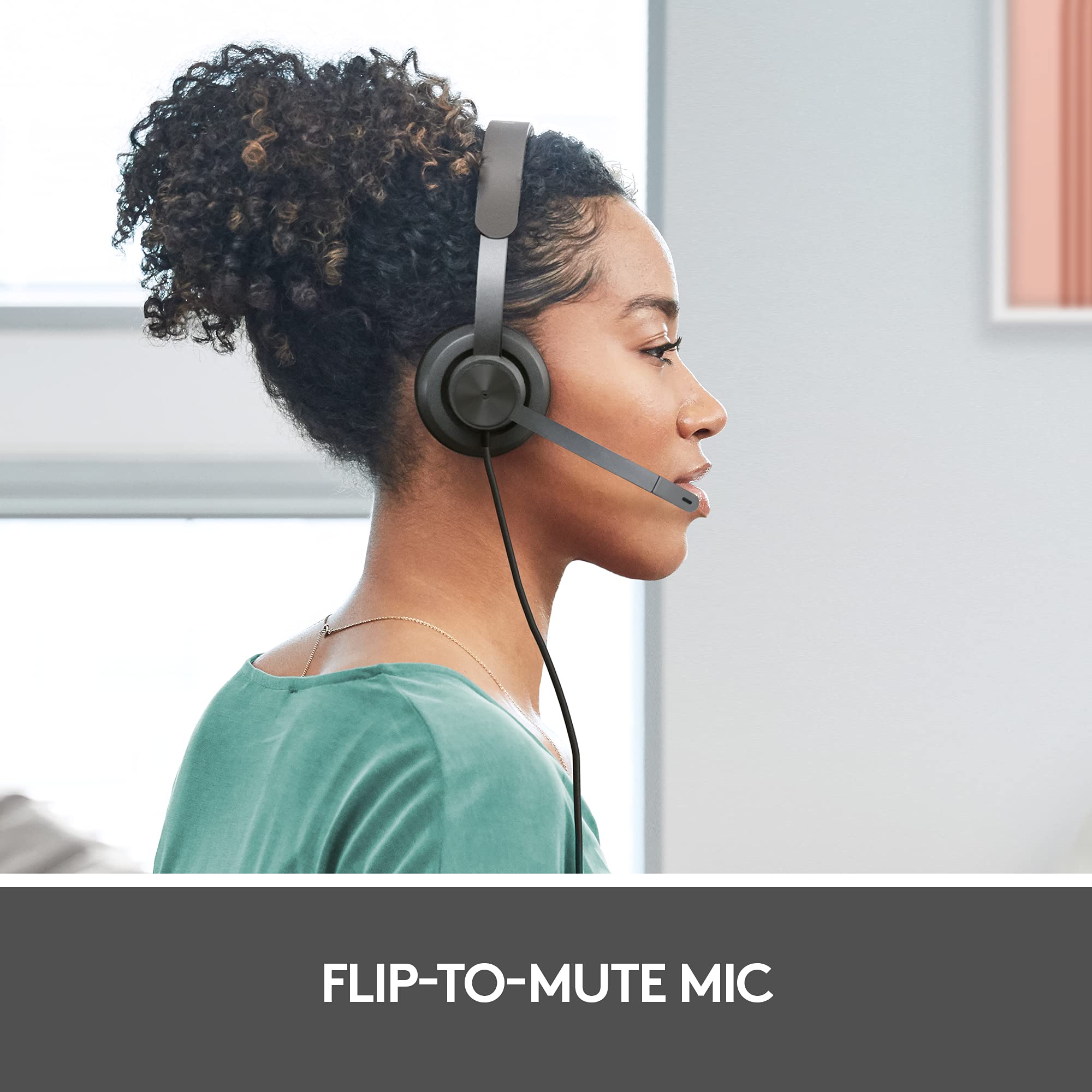 Logitech Zone Wired Headset with Noise-Canceling Mic - Microsoft Teams Certified USB-C Headphones with USB-A Adapter (Graphite) - Perfect for Office Meetings, Remote Work & Video Conferencing