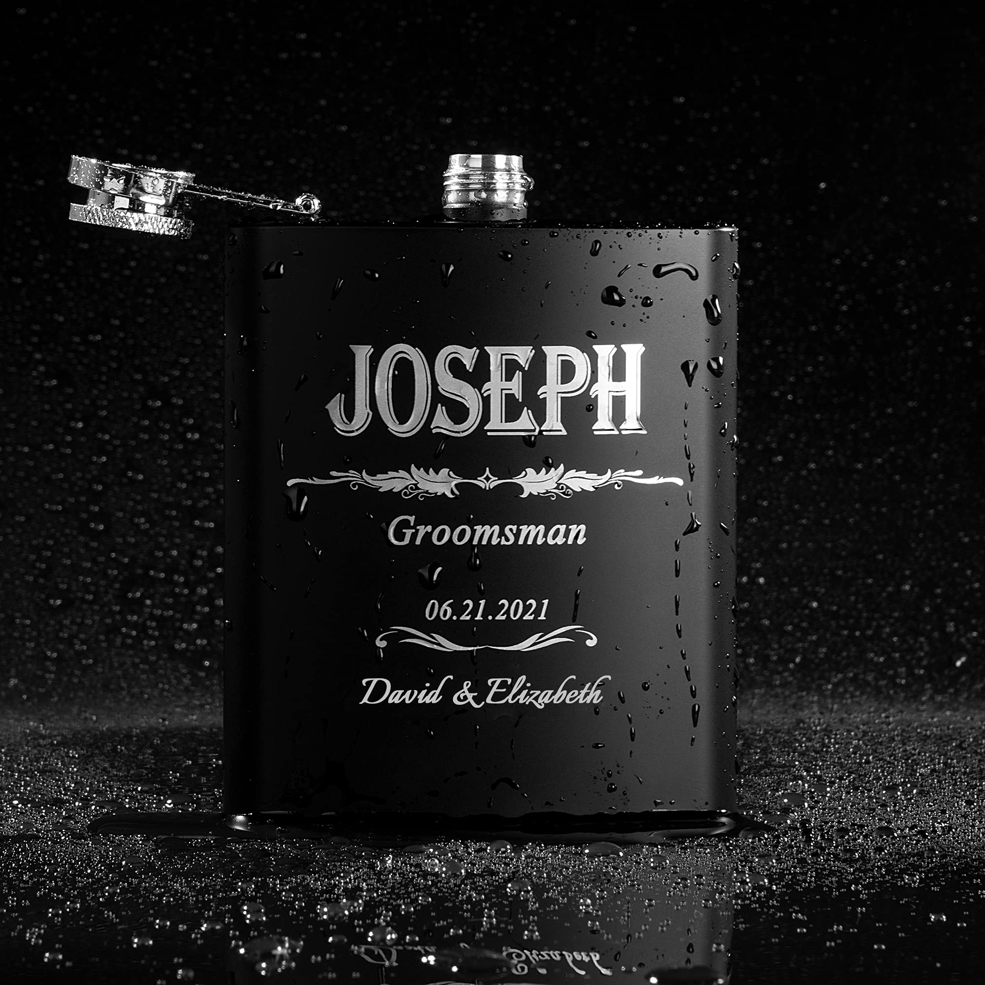 Personalized Groomsmen Gifts Set of 6 - Custom Engraved Flask for Best Man, Wedding Party Gifts - Perfect for Bachelor Parties, Weddings & Anniversary Celebrations