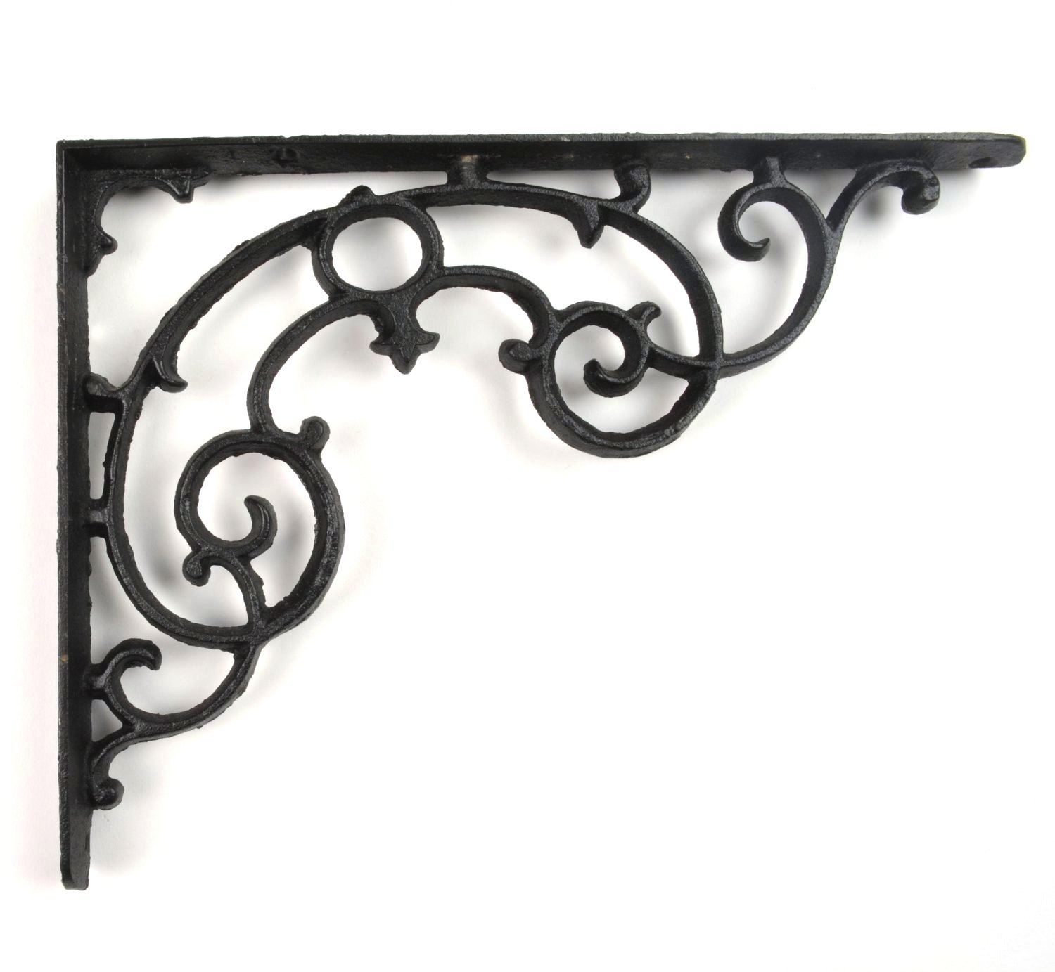 Ornate Pattern Cast Iron Wall Shelf Bracket - 11.25
