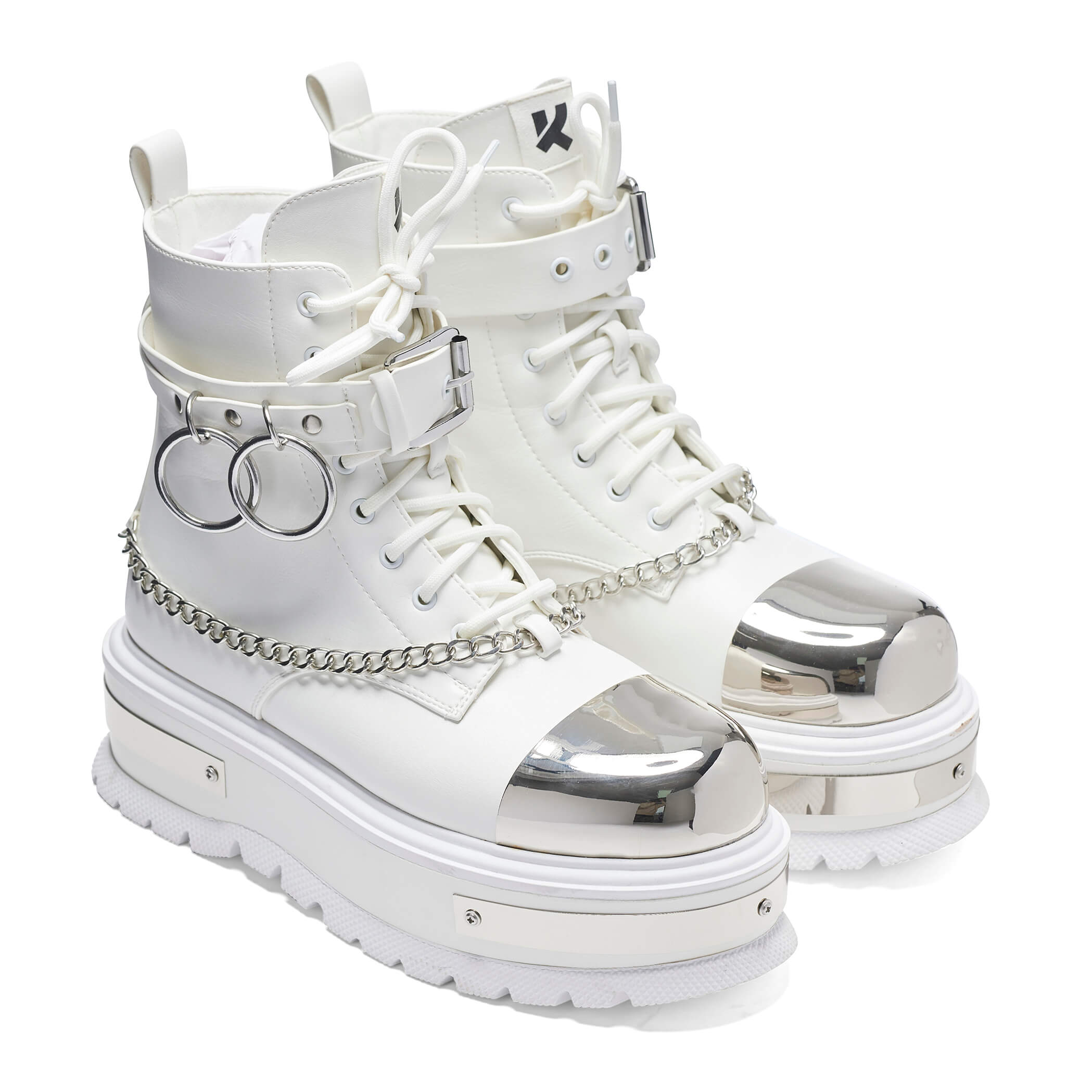 Borin Hardware Platform Boots - White | Waterproof Work Boots for Women & Men | Perfect for Construction, Hiking & Outdoor Activities