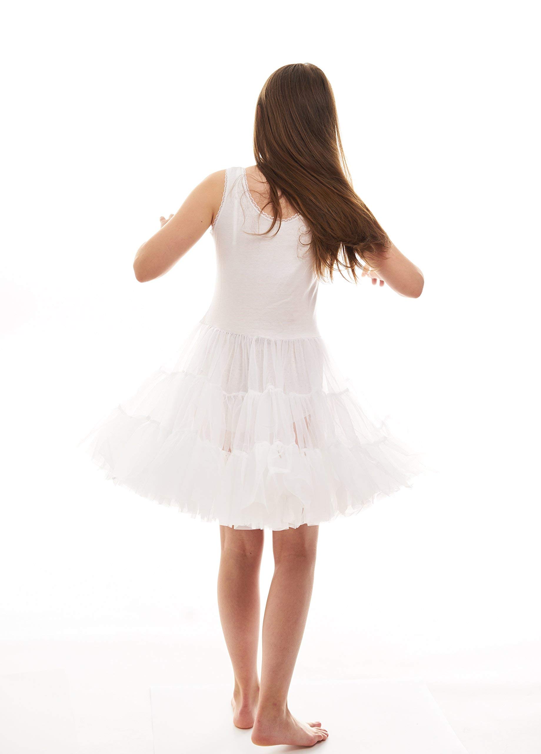 Candyland Girls Petticoat Dress - White Full Slip Underdress & Poodle Skirt for Kids | Perfect for Formal Occasions, Tea Parties & 1950s Retro Costumes