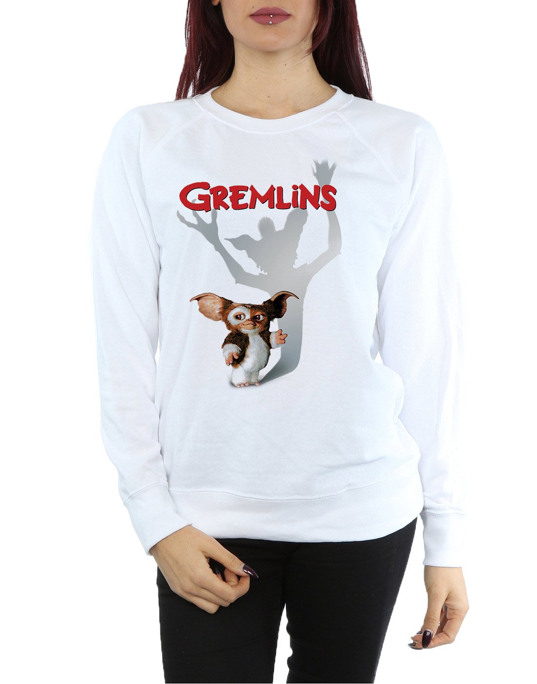 Women's Gizmo Shadow Sweatshirt - Small White | Cozy Pullover for Casual Wear, Lounge & Street Style