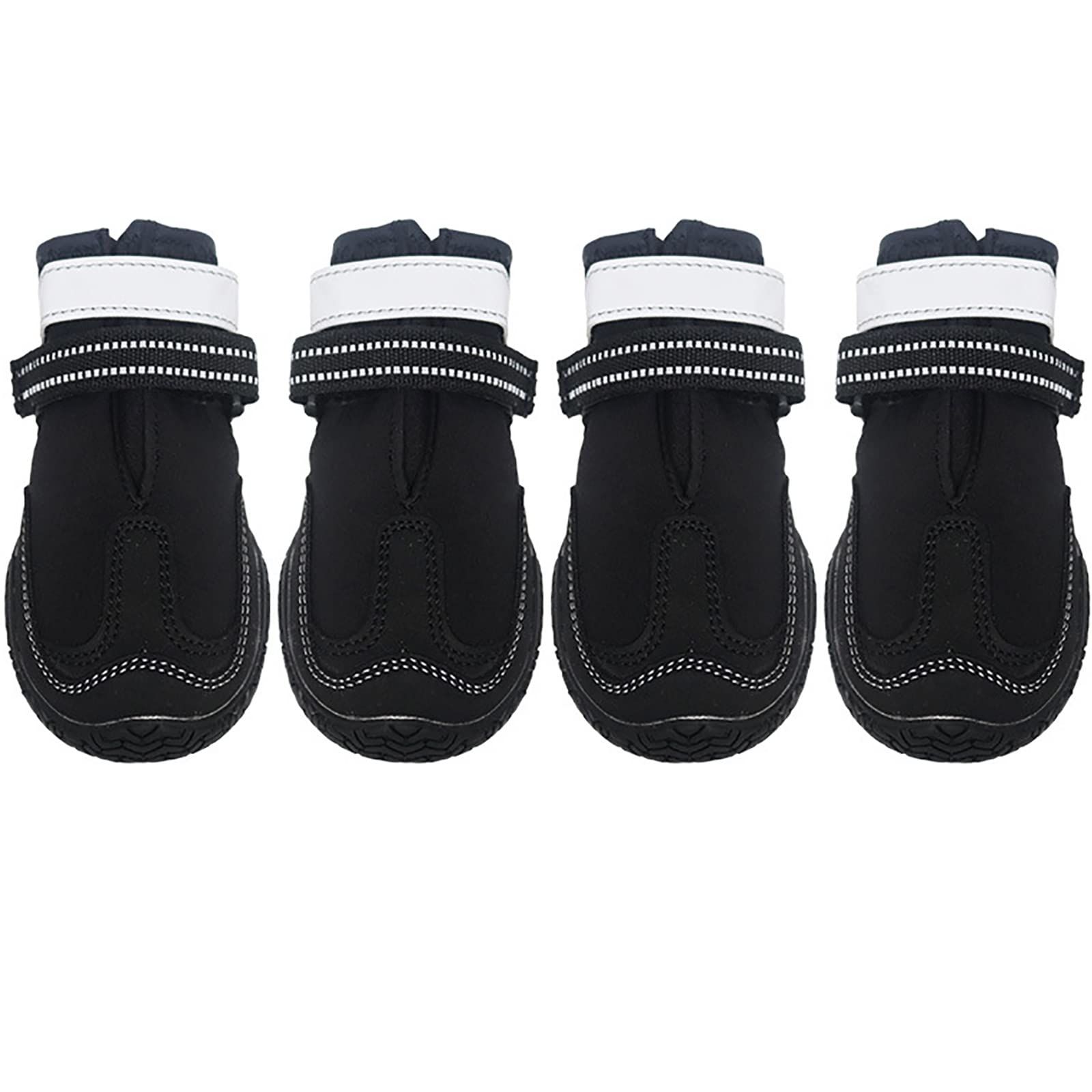 Huskydg Waterproof Anti-Slip Dog Boots - 4PCS/Set Reflective Paw Protector with Rugged Sole for Small Medium Large Dogs - Perfect for Hiking, Snow & Outdoor Adventures