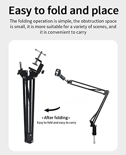 NAVOR Adjustable Microphone Stand Boom Arm with Suspension Scissor Mount - Professional Mic Stand Kit for Podcasting, Voice Over, Studio Recording & Live Streaming (Perfect for Home Studios, Radio Broadcasting & Music Production)