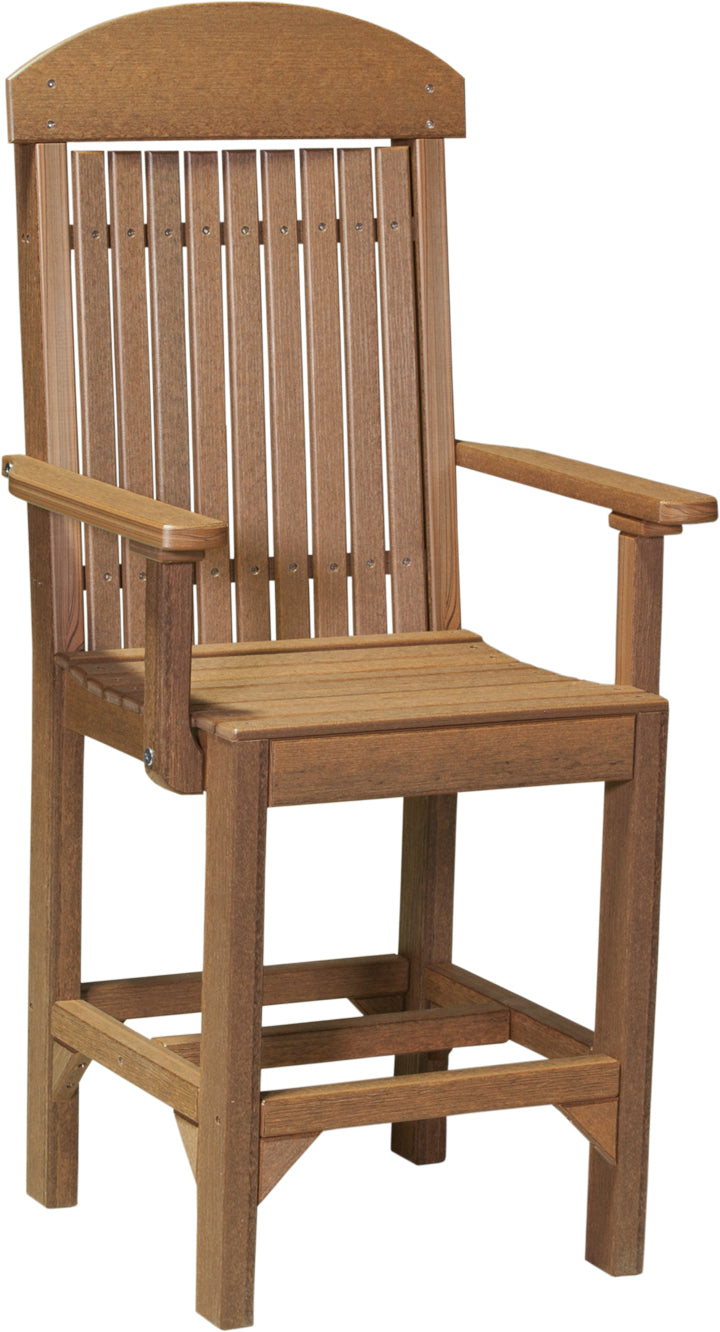 LuxCraft Classic Counter Height Arm Chair - Modern Bar Stool for Kitchen Island, Breakfast Nook & Home Bar Seating