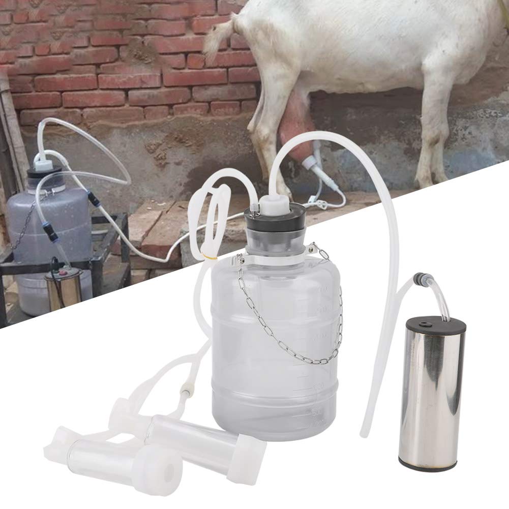 EVTSCAN 3L Electric Milking Machine for Goats & Cows - Portable Vacuum Pulse Pump Milker Kit with 100-240V (US Plug) - Perfect for Small Farms, Homesteading & Dairy Production