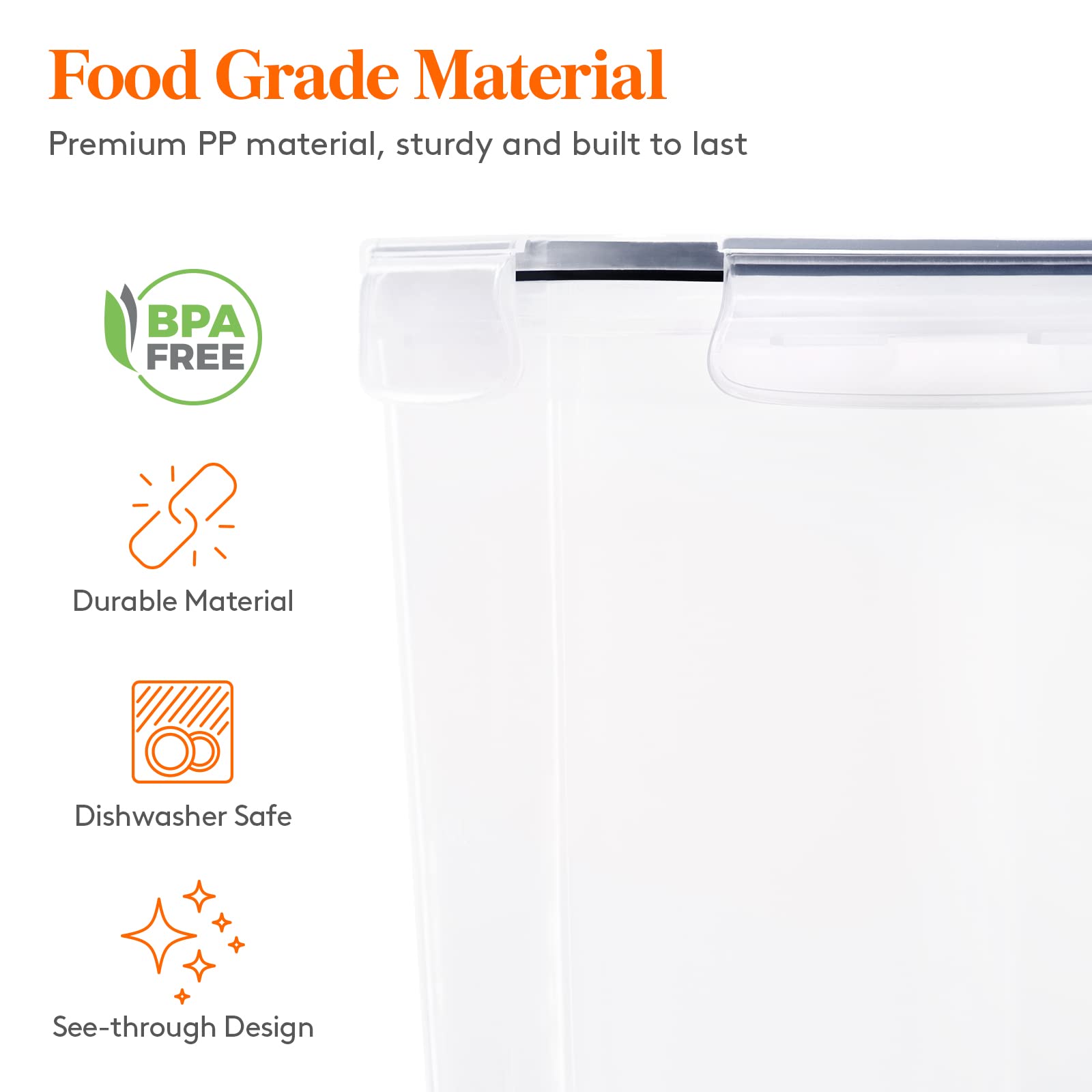 Lifewit 15-Piece Airtight Food Storage Container Set with Lids & Labels - BPA-Free Plastic Kitchen Organizers for Cereal, Flour, Sugar & Dry Food Storage | Perfect for Pantry Cabinet Organization & Meal Prep