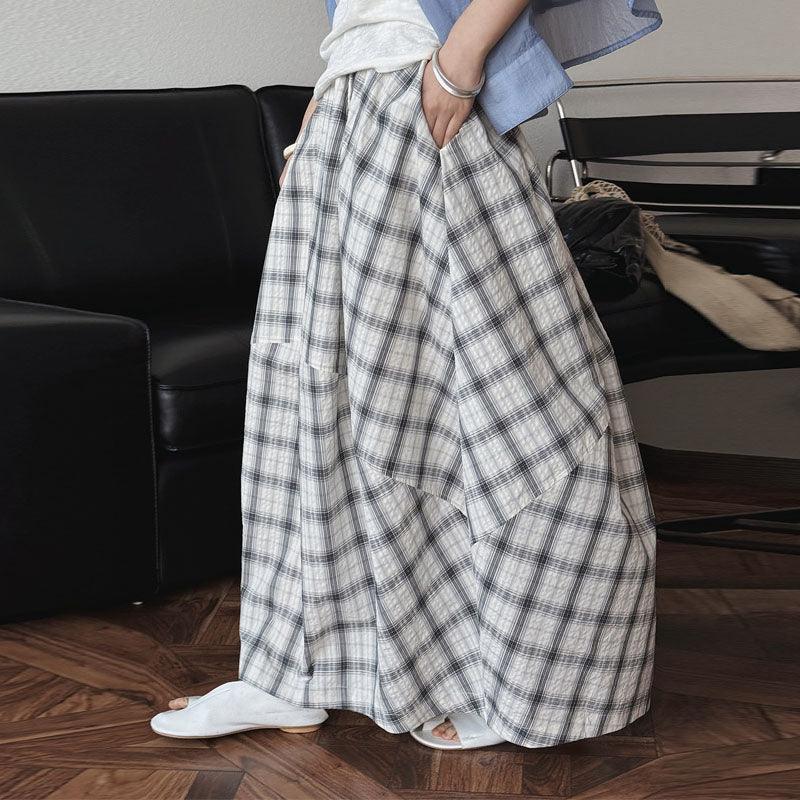 Stylish Cotton Plaid Floral Maxi Skirt for Women | Summer Boho Skirt Collection | Perfect for Beach Vacations, Music Festivals & Casual Outings