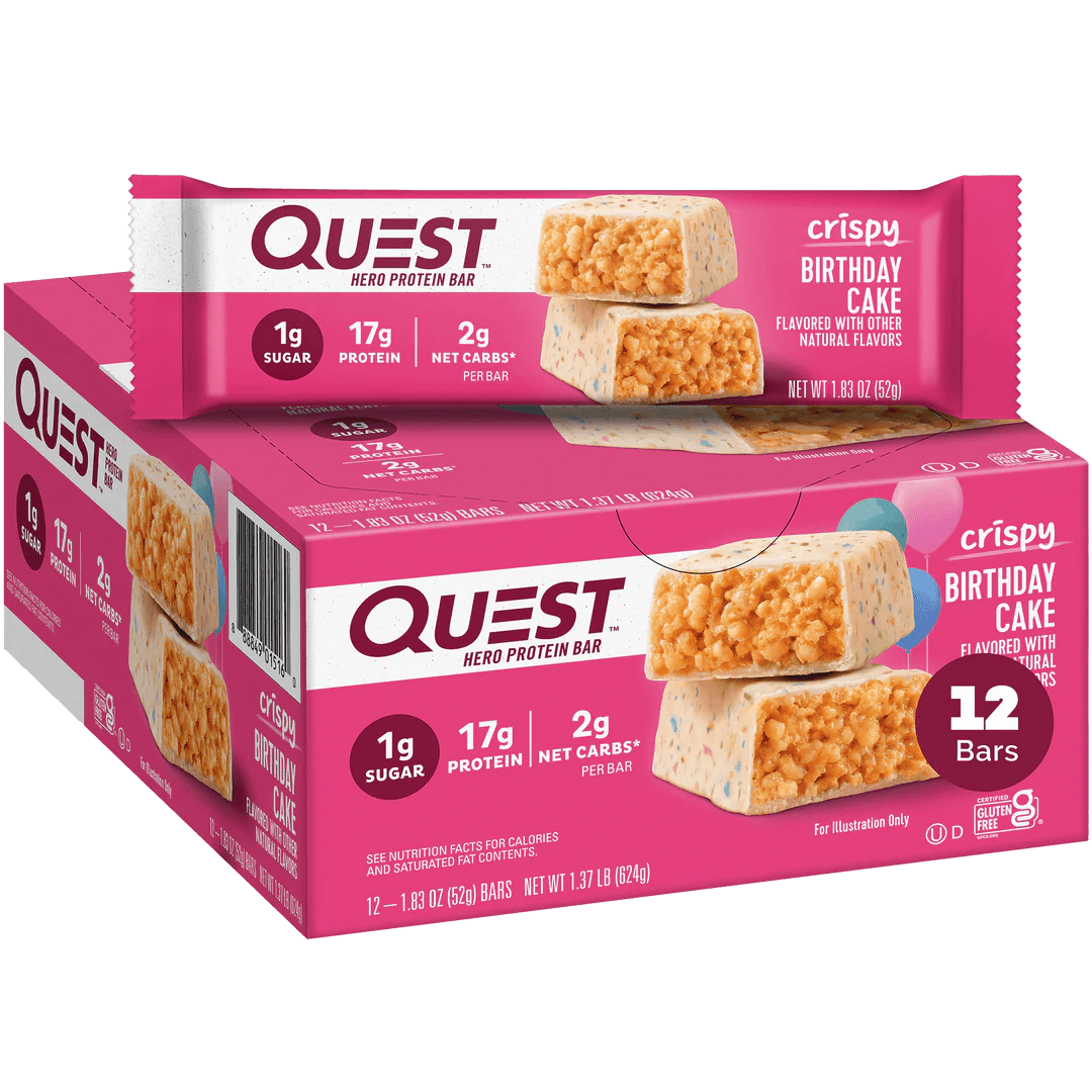 Quest Hero Protein Bars 12 Pack - Low Carb, High Protein Snack for Weight Loss & Muscle Building - Perfect for Gym, Hiking & On-the-Go Nutrition